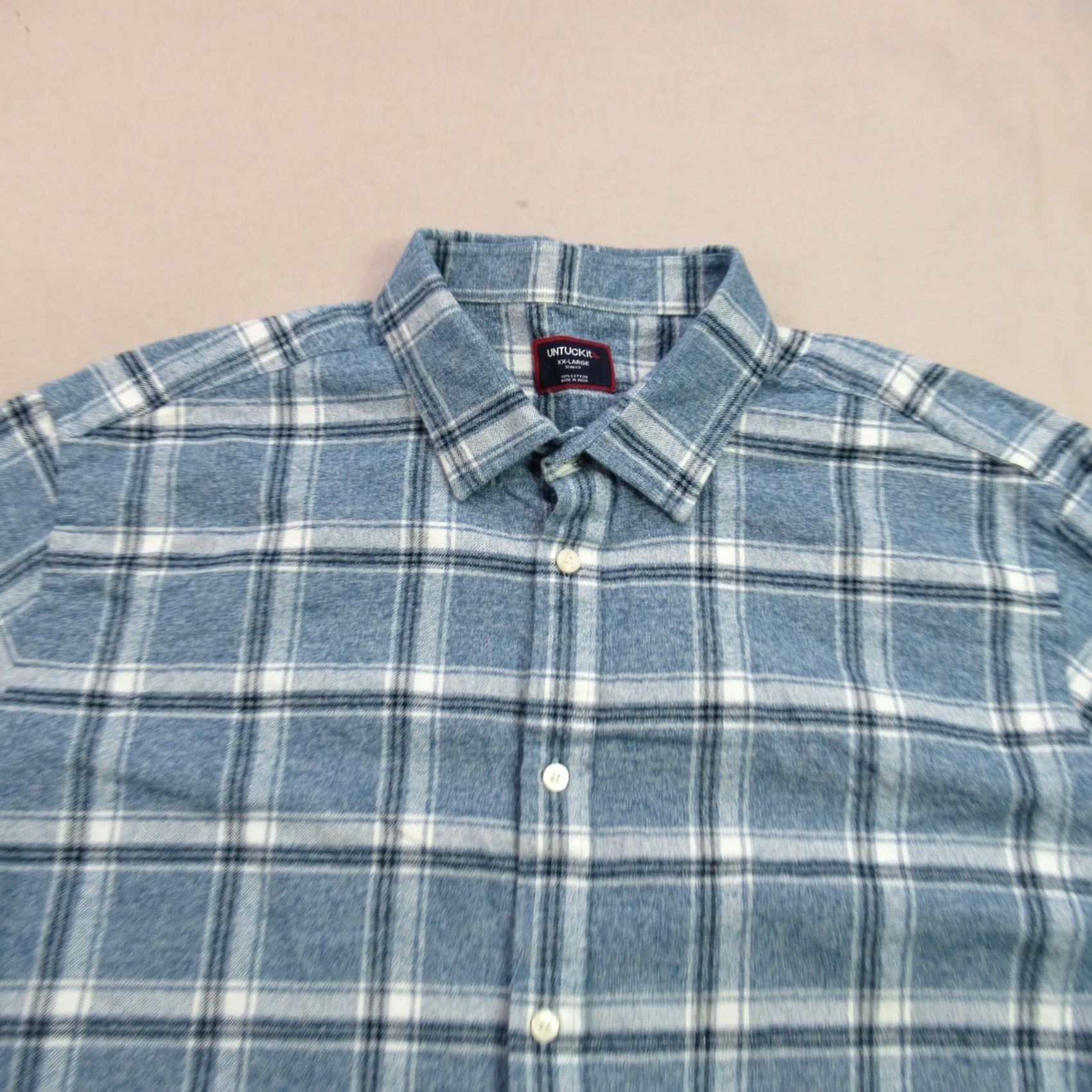 UNTUCKit UNTUCKit Shirt Mens 2XL Long Sleeve Button Front Casual Plaid Slim Fit Blue Shirt Size US XXL / EU 58 / 5 - 3 Thumbnail
