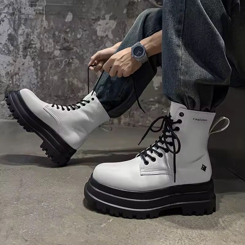 Japanese Brand Thick Soled High Top Men Pu Leather Boots Size US 6 / EU 39 - 1 Thumbnail