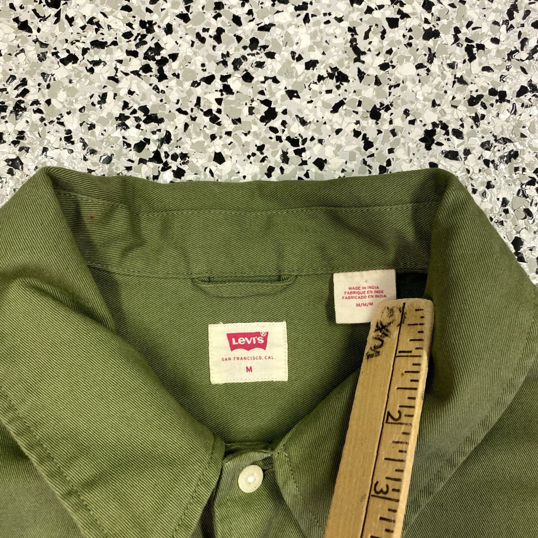 Levi's VINTAGE Levi's Trucker Jacket Green Twill Coat Button Up Logo Red Tab Mens Medium Size US M / EU 48-50 / 2 - 2 Thumbnail