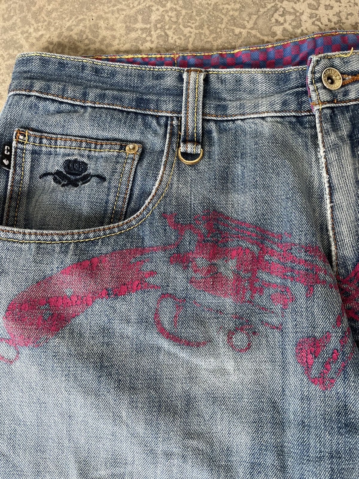 Japanese Brand Japanese Brand Embroidered Baggy Denim Size US 37 - 7 Thumbnail