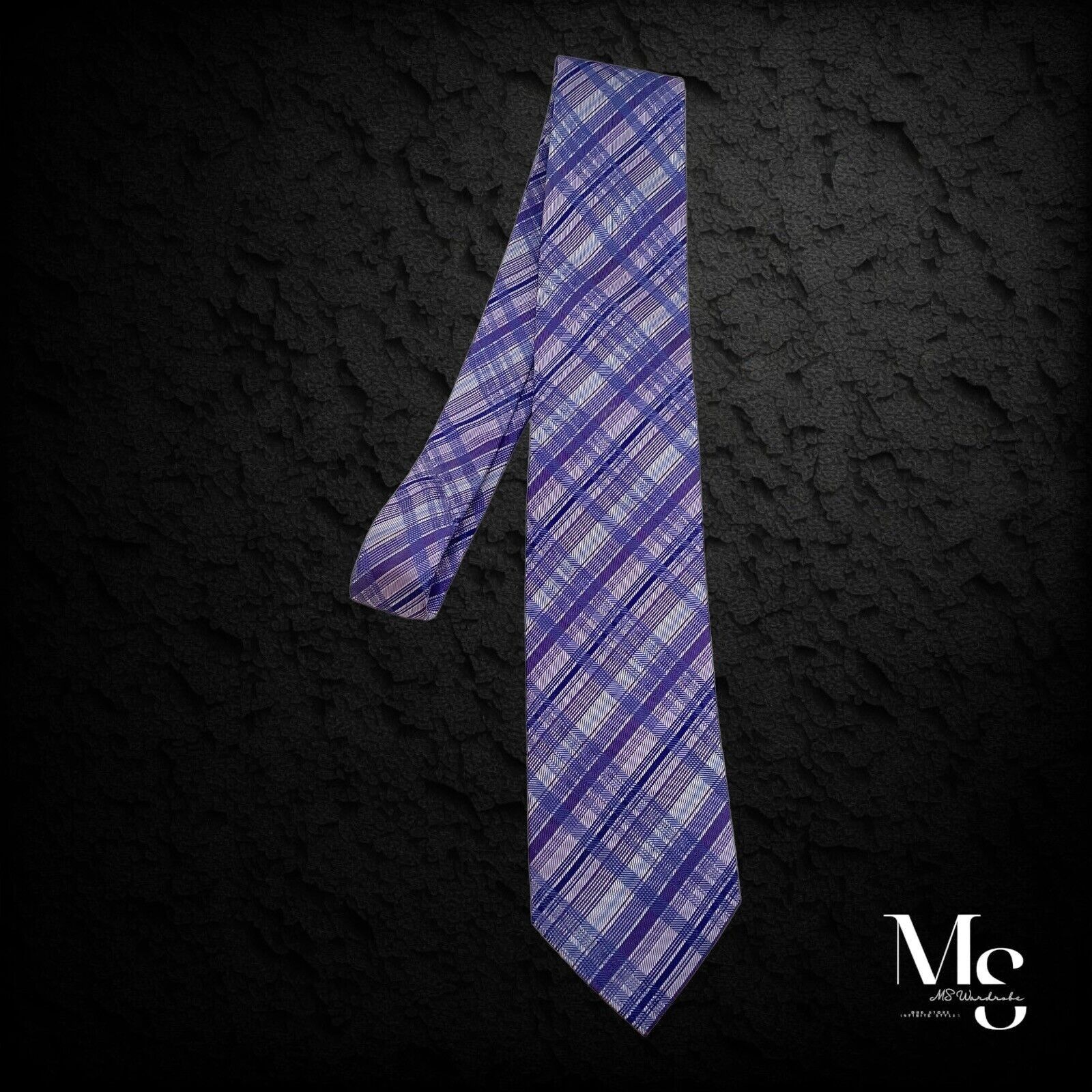 Eton ETON Blue PLaids & Cheks Silk Tie Made In Italy W: 3.25" NWT Size ONE SIZE - 6 Thumbnail