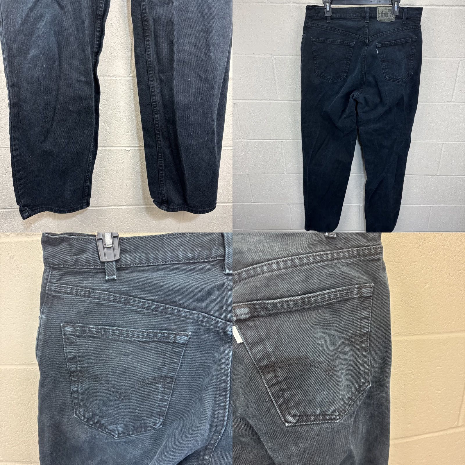 Levi's VINTAGE Levi's Silvertab Men's Jeans Wide-Leg 36x34 Black 90s Grunge Hip Hop Retro United States Mens Jeans Size US 36 / EU 52 - 8 Thumbnail