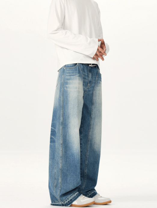 Japanese Brand × Jean American washed vintage wide leg scimitar baggy jeans Size US 32 / EU 48 - 5 Thumbnail