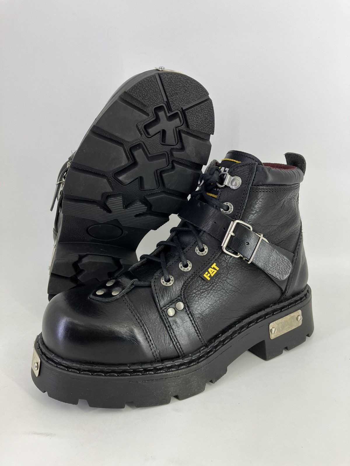 Vintage Genuine leather platform boots 90s00s FAT Size US 10 / EU 43 - 3 Thumbnail