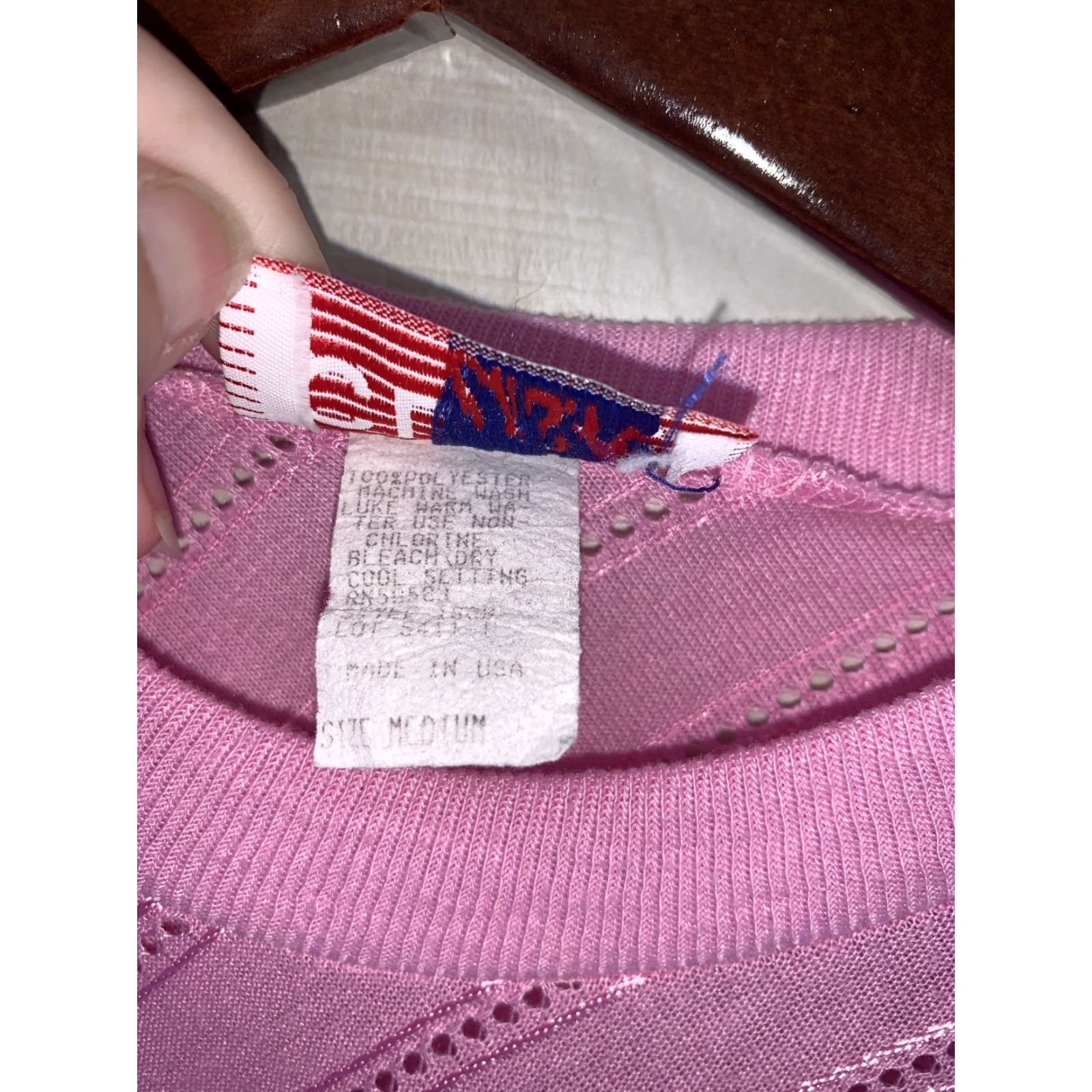 Pinko VINTAGE Womens Shirt M Pink 1990s CLUB USA-6754 Size M / US 6-8 / IT 42-44 - 3 Thumbnail