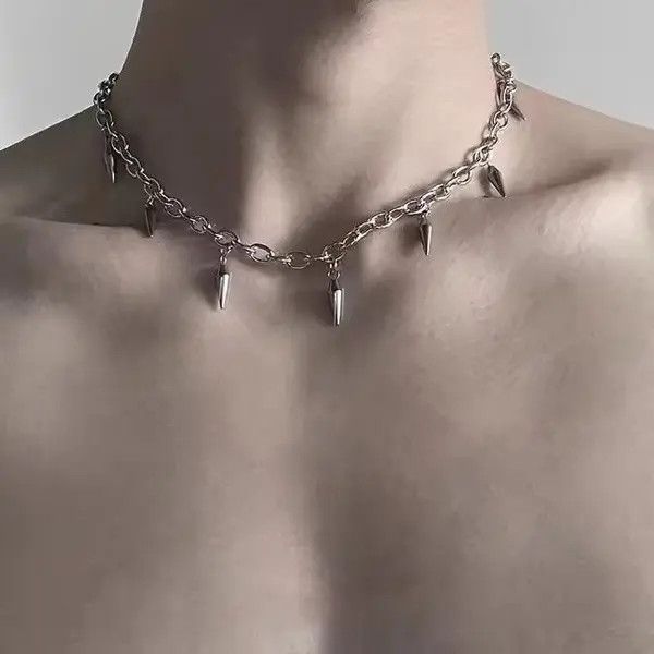 Jewelry Spiked Chain Link Necklace Size ONE SIZE - 3 Thumbnail