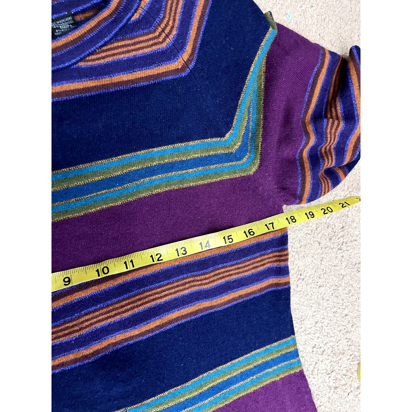 Vintage Vintage Wool Jeanne Pierre Striped Women's Sweater L Size L / US 10 / IT 46 - 5 Thumbnail