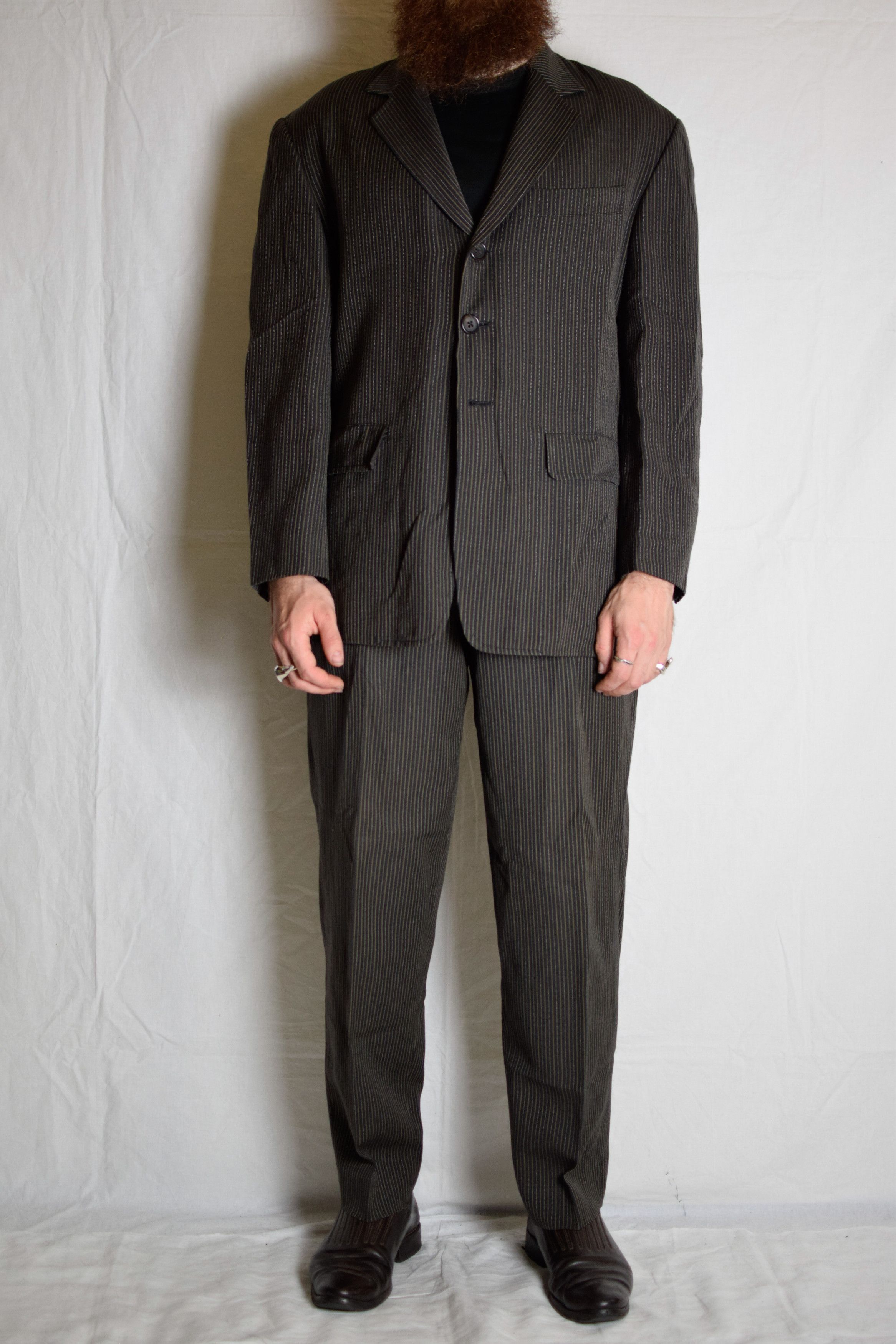 Pre-owned Yohji Yamamoto Yyph Archive Wool-linen Suit In Brown