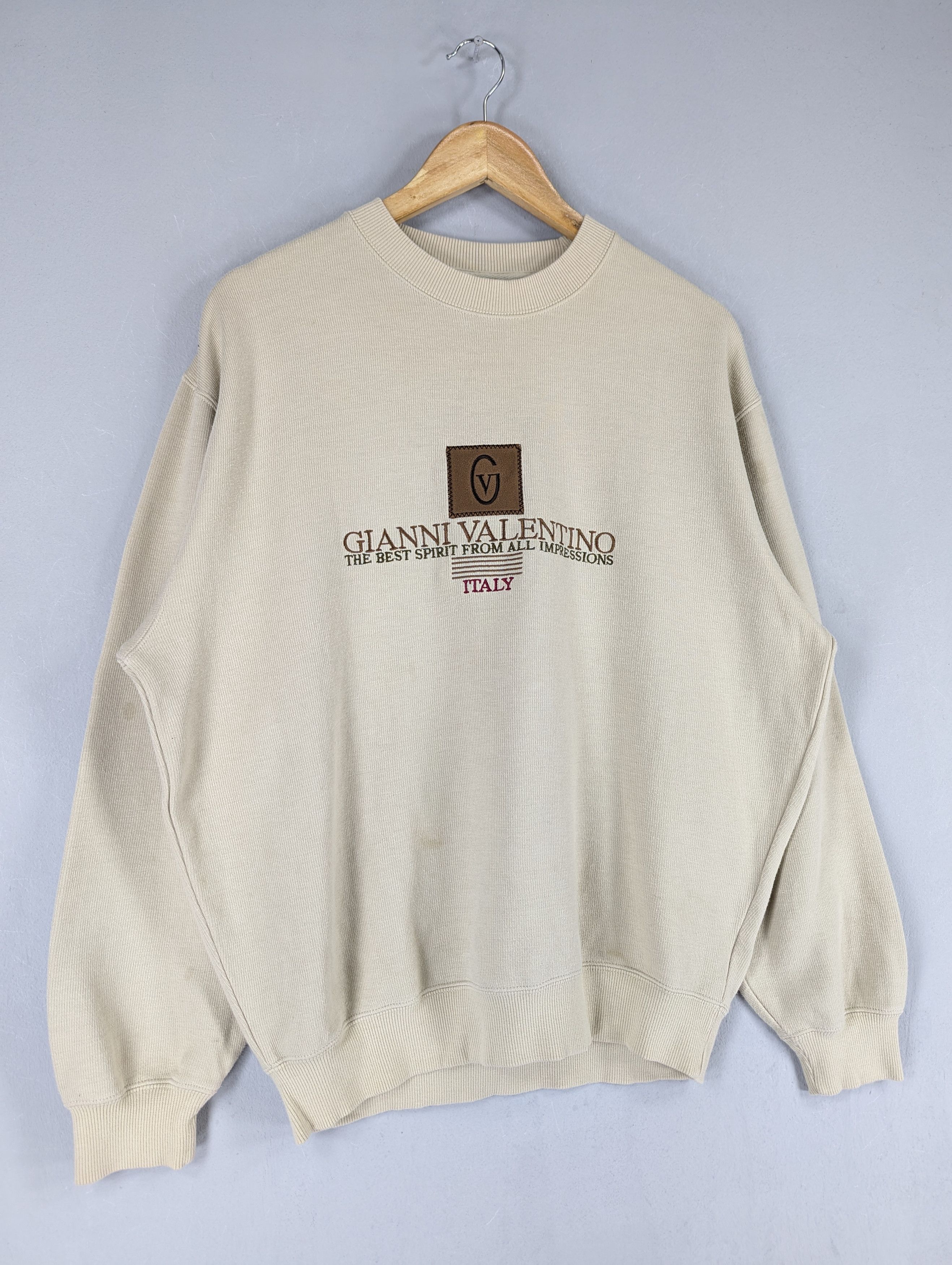 Designer × Japanese Brand × Vintage Vintage Gianni Valentino Embroidery Spellout Sweatshirt Size US L / EU 52-54 / 3 - 3 Thumbnail