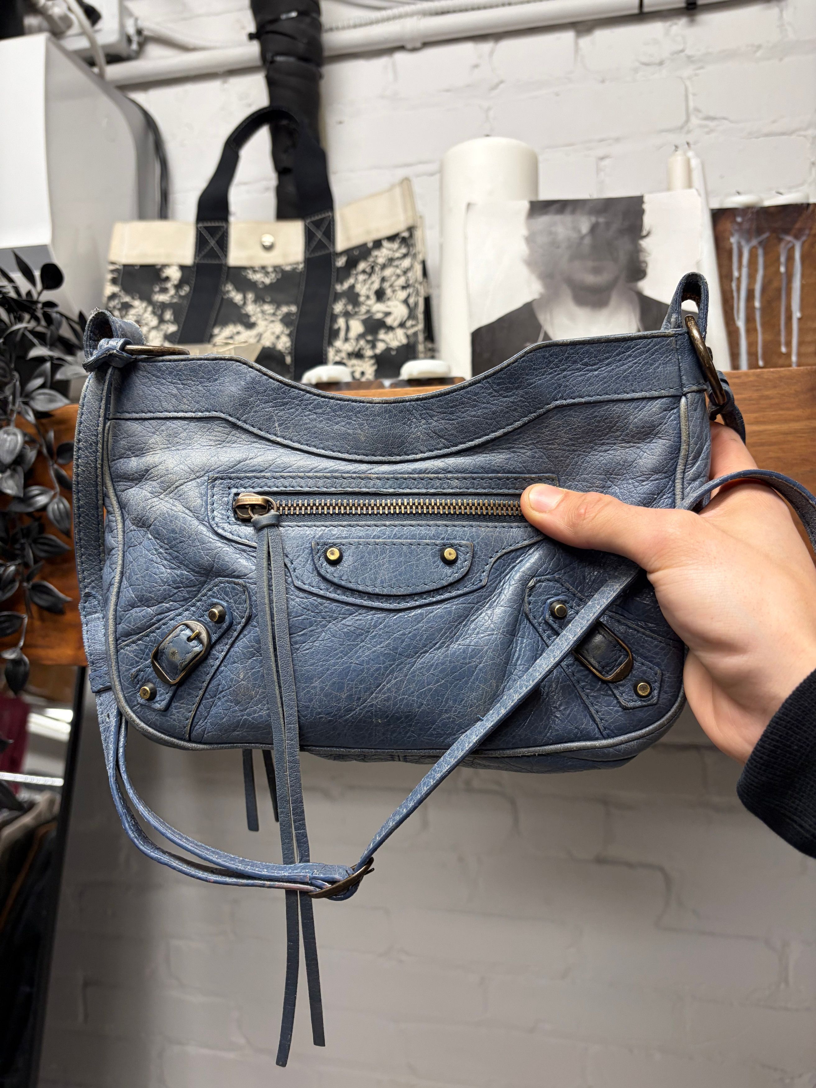 Balenciaga Balenciaga ‘Hip Motocross’ Classic Blue Crossbody Side Bag Size ONE SIZE - 1 Thumbnail