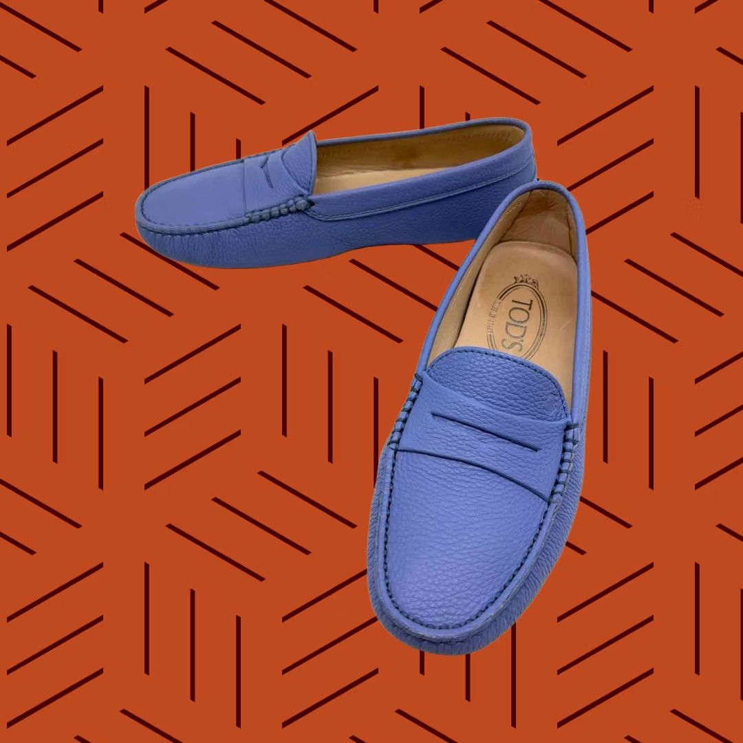 Vintage Tod's Blue Slip On Flats Shoes 35.5 Women Mens? Size US 6 / IT 36 - 1 Thumbnail