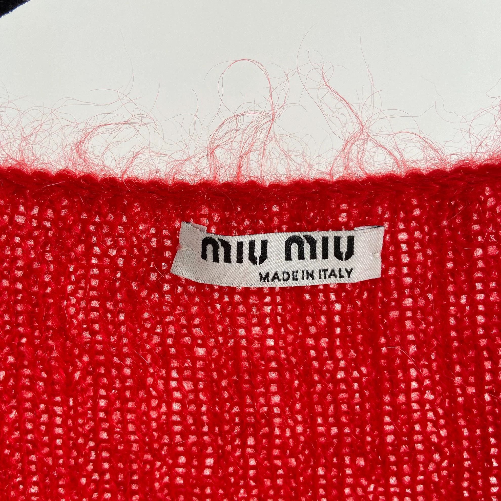 Miu Miu MIU MIU Red Knit Top 40 Size S / US 4 / IT 40 - 5 Thumbnail