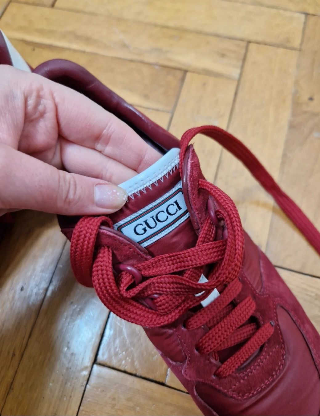 Gucci Gucci burgundy leather sneakers Size US 7.5 / IT 37.5 - 9 Thumbnail