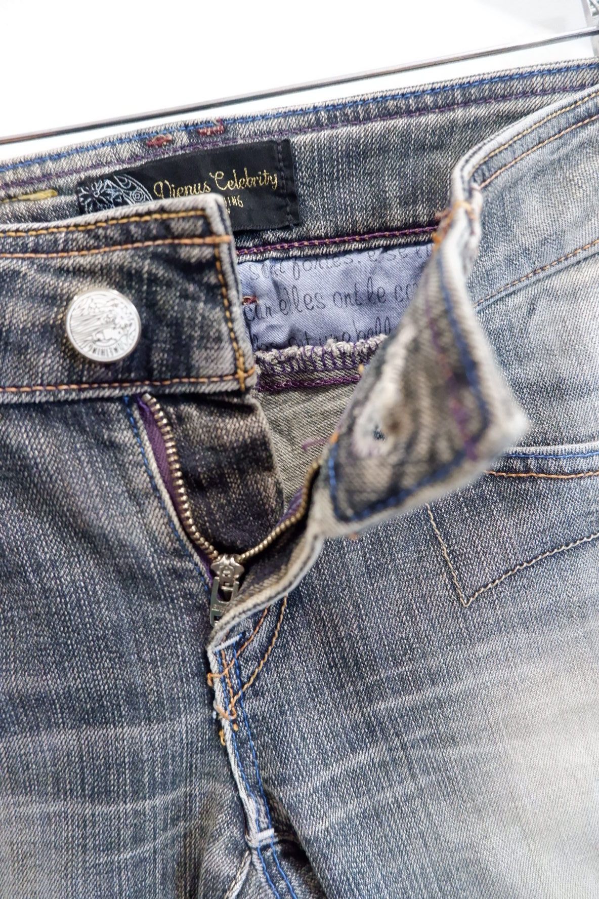 If Six Was Nine Vintage Y2K Vienus Flared Distressed Low Rise Jeans Size US 26 / EU 42 - 6 Thumbnail