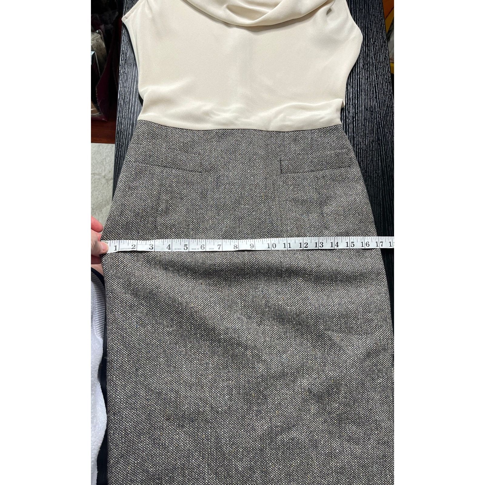 Escada Stunning Escada Draped Neck Silk/Wool/Angora Tweed Dress Size XS / US 0-2 / IT 36-38 - 11 Thumbnail