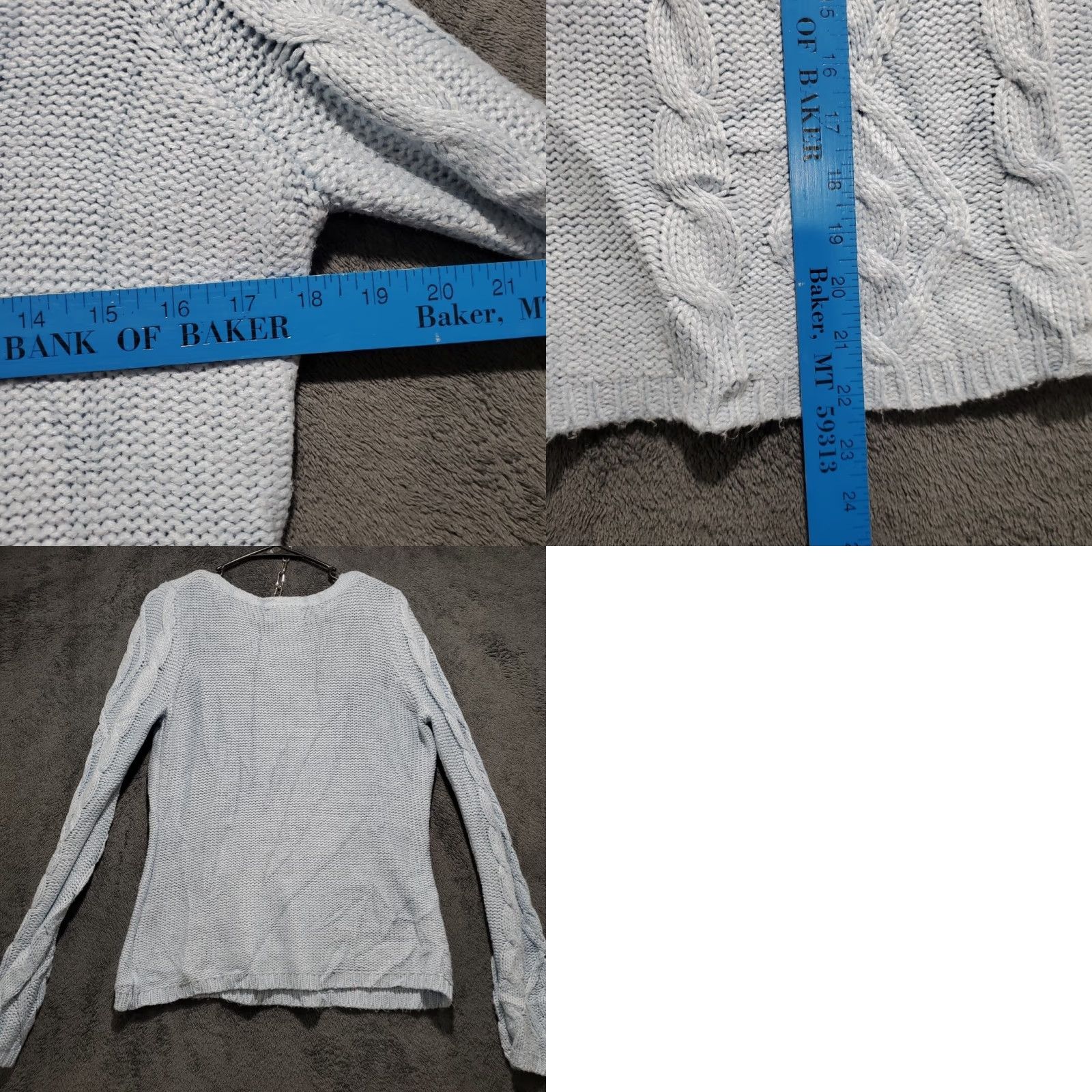 Vintage St. John's Bay Sweater Womens Cable Knit Pullover Long Sleeve Crew Neck Light Blue Size L Size L / US 10 / IT 46 - 8 Thumbnail