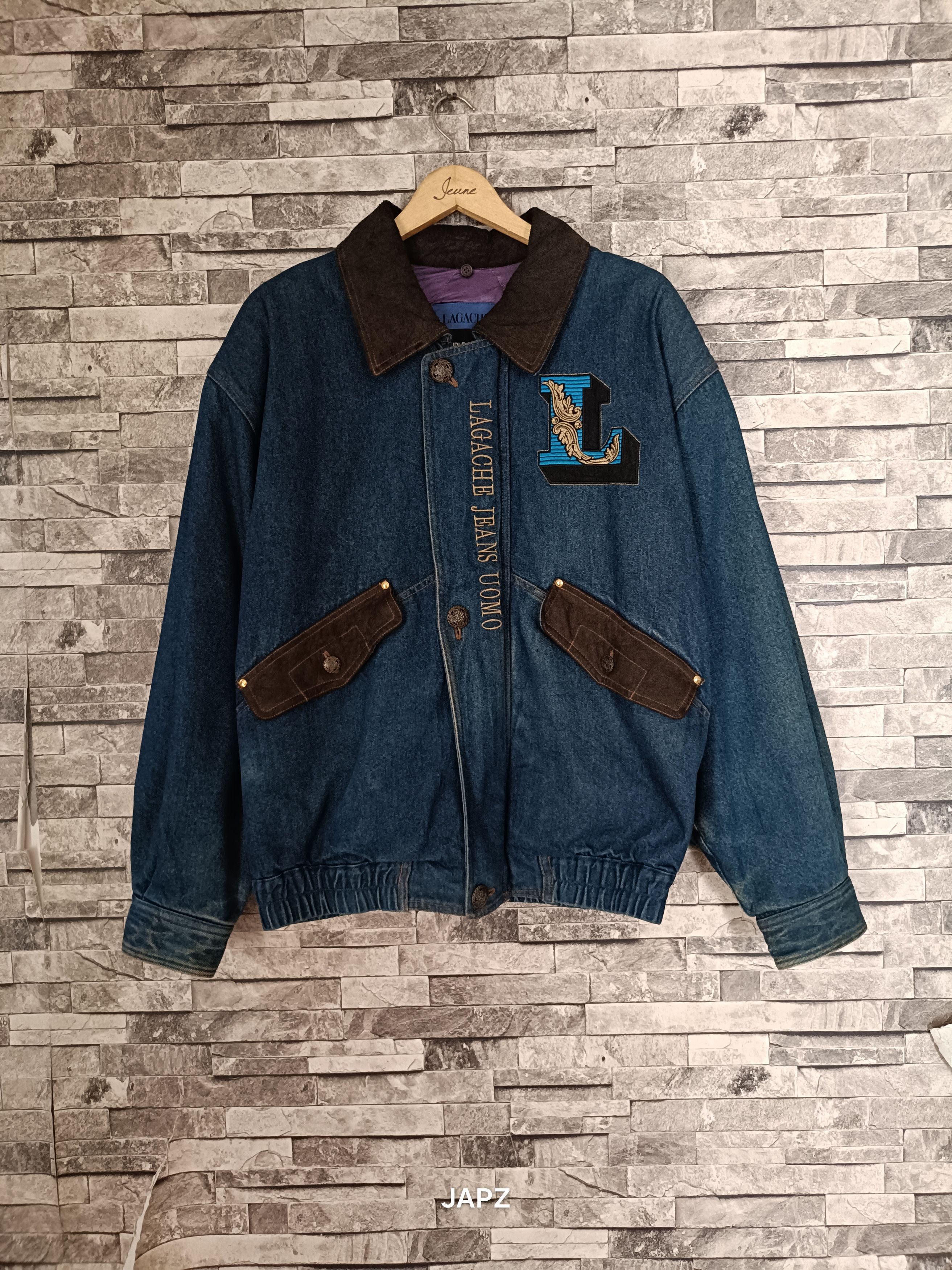 Vintage Vintage Lagache Jeans Uomo Denim oversize bomberJacket Size US M / EU 48-50 / 2 - 4 Thumbnail