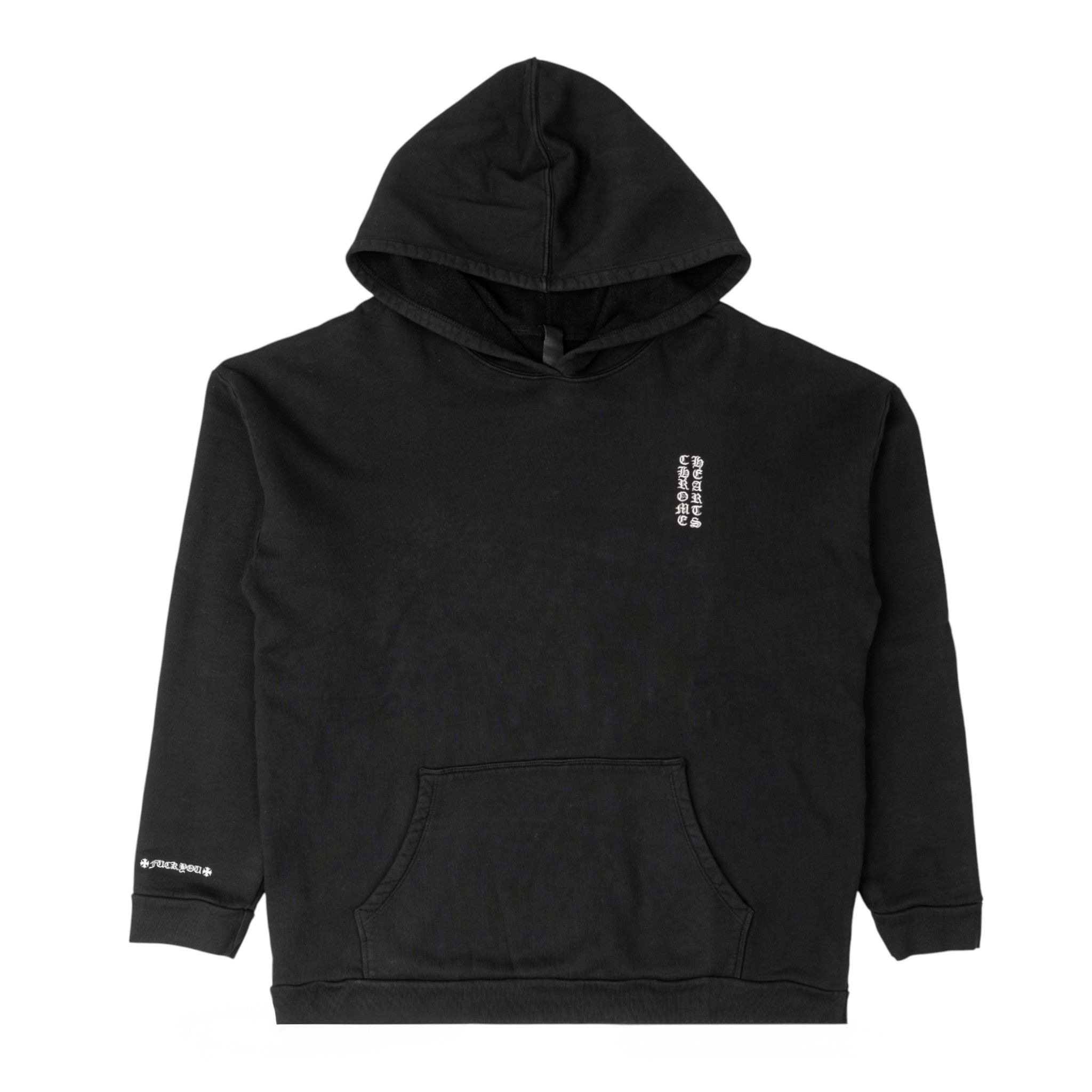 Chrome Hearts Embroidered Vertical Logo Hooded Sweatshirt Black Size US L / EU 52-54 / 3 - 1 Thumbnail