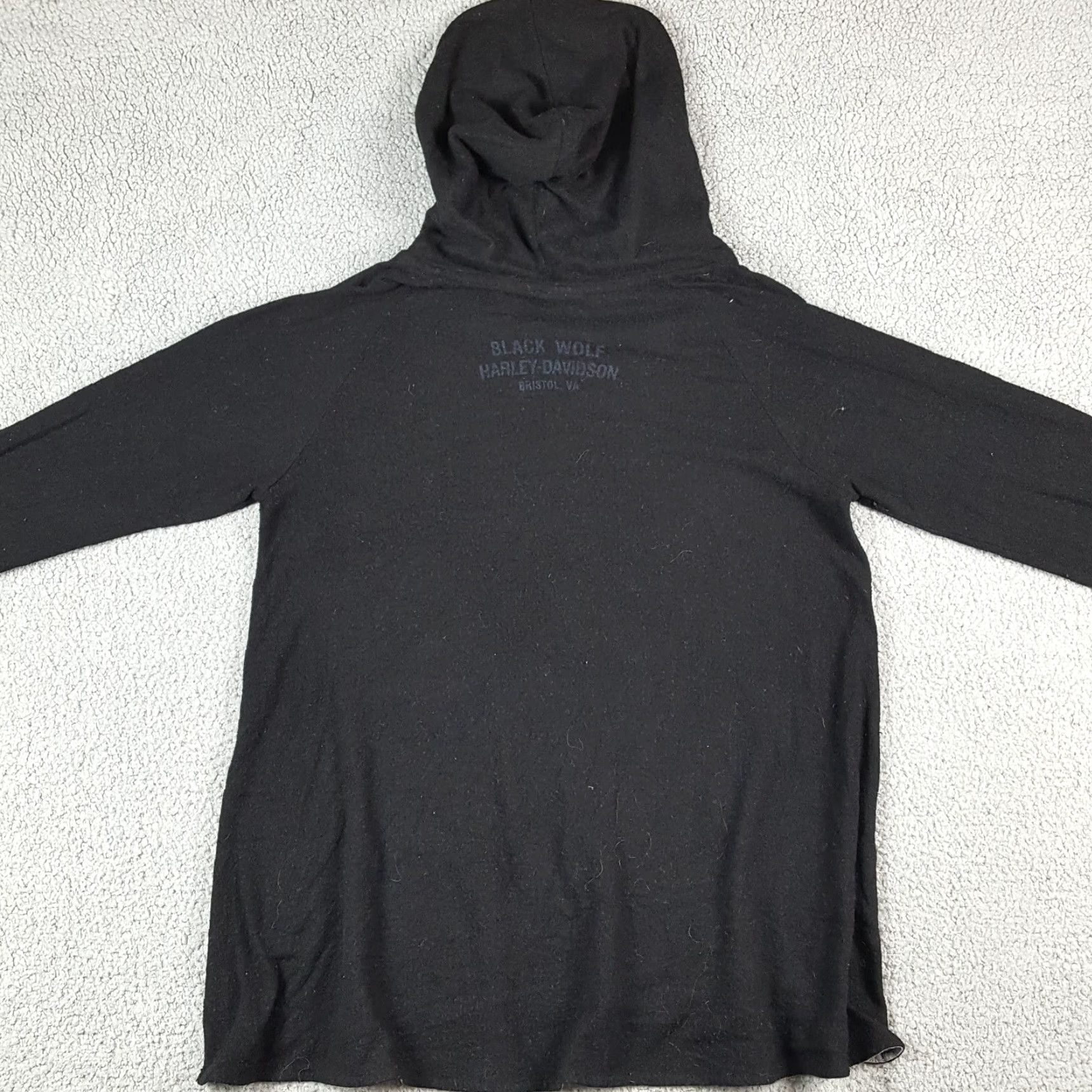 Harley Davidson VINTAGE Harley-Davidson Hoodie 2XL Black Biker Sweatshirt Fleece 90s Womens Size XXL / US 16-18 / IT 52-54 - 5 Thumbnail