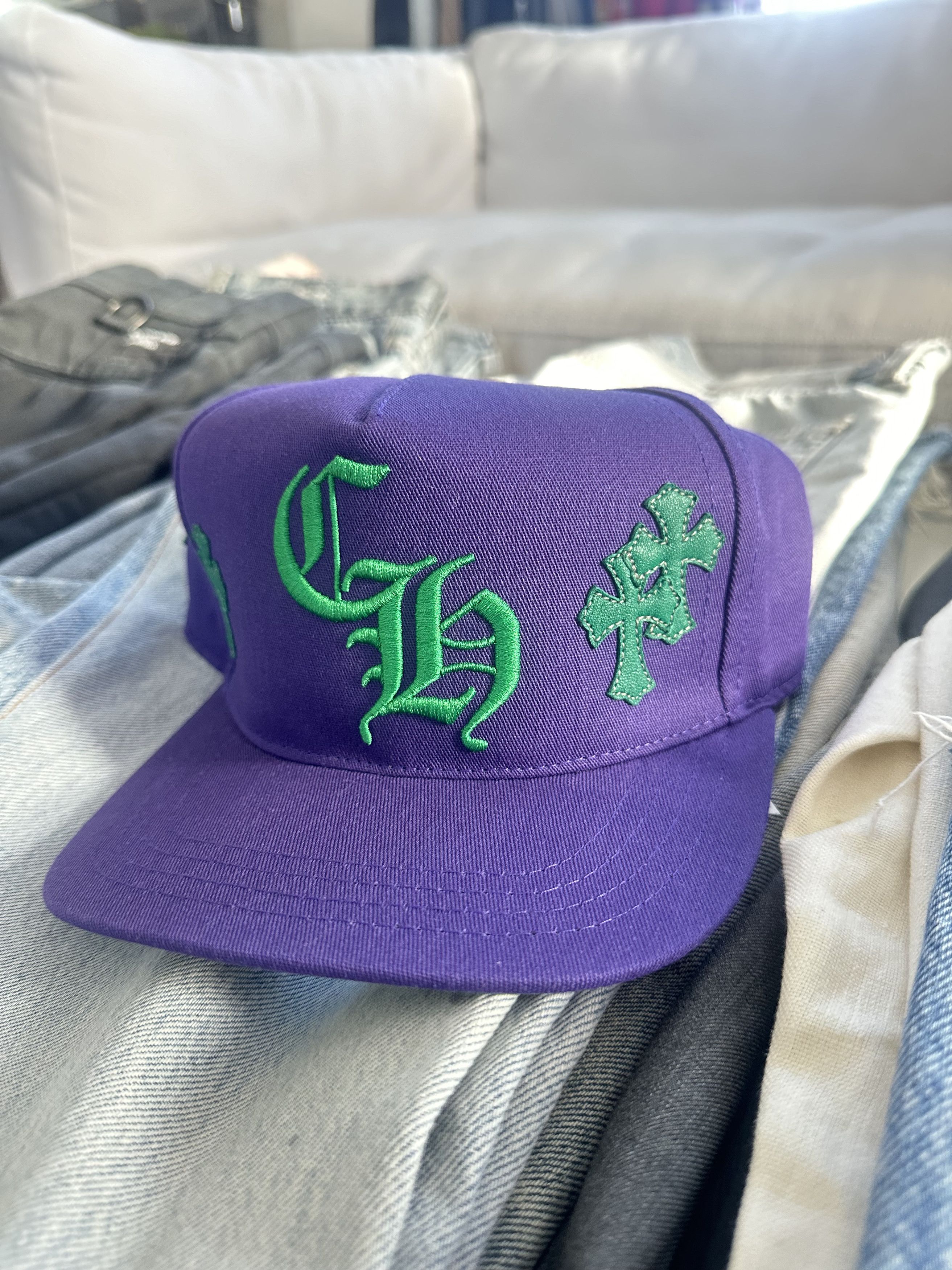 Chrome Hearts PURPLE CROSS HAT Size ONE SIZE - 8 Thumbnail