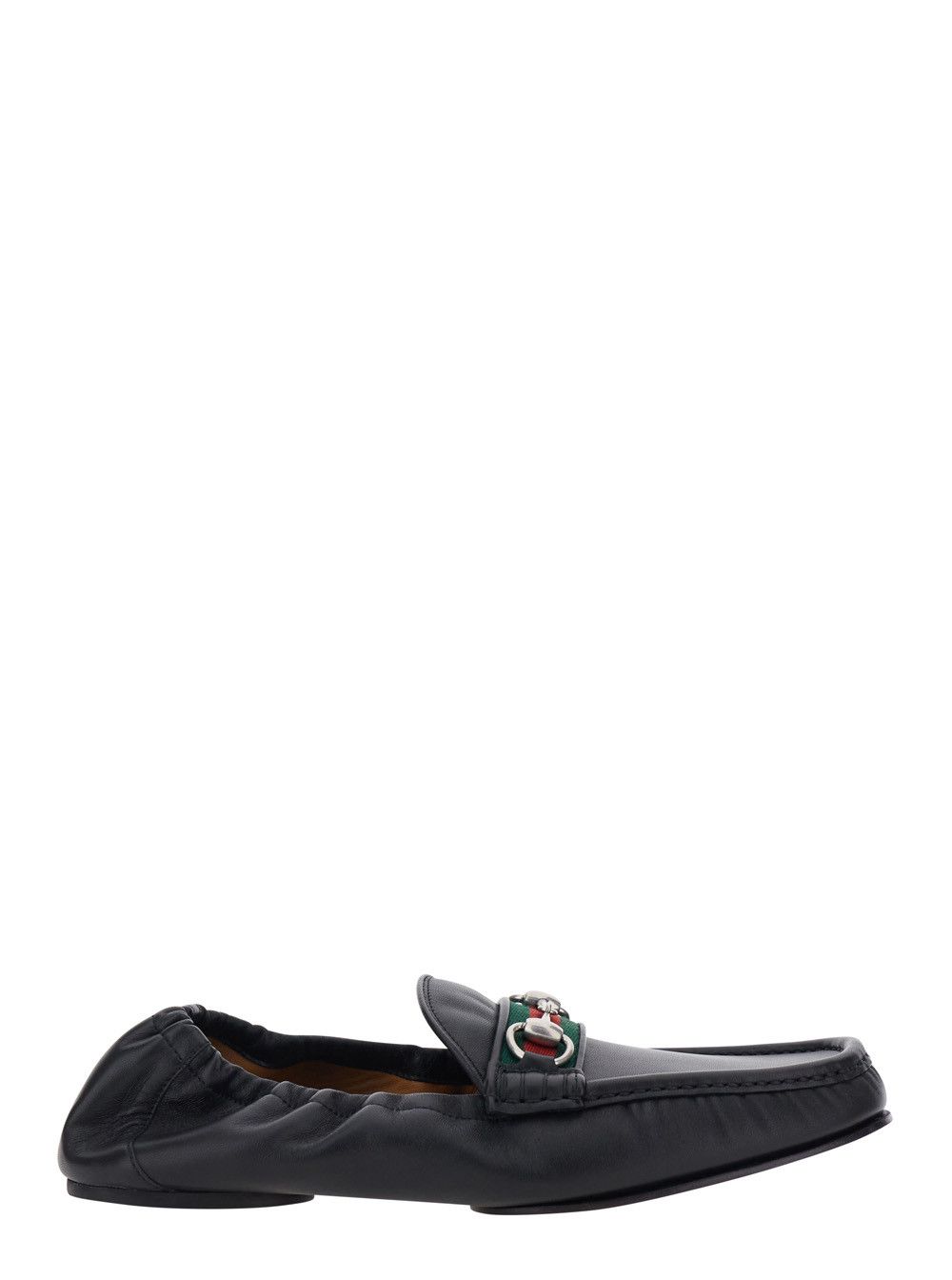 Gucci Black Loafers with Rounded Toe and Horsebit Detail on Front in Leather for Men Size US 8 / EU 41 - 1 Thumbnail