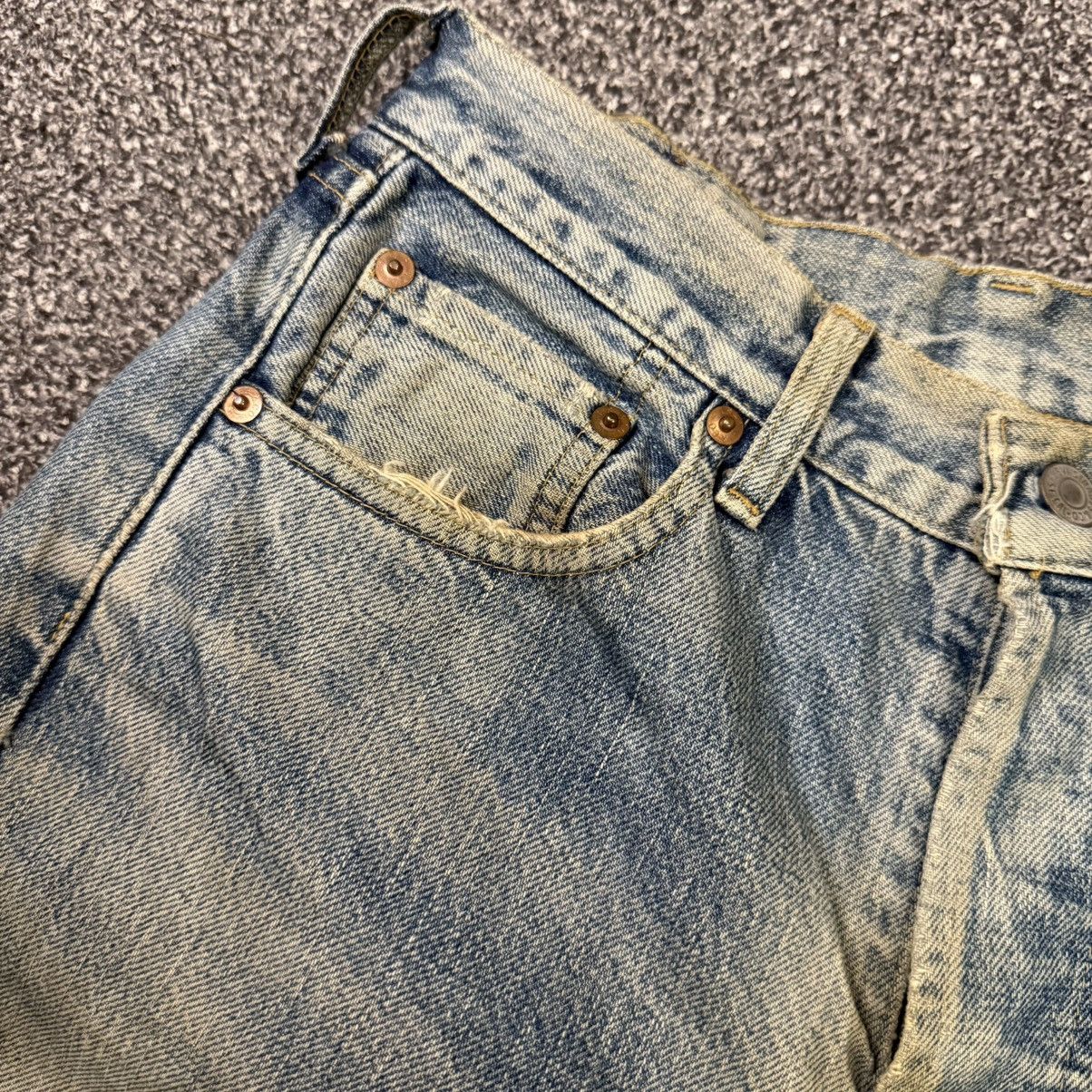 Levi's Vintage Clothing Levis E 503BXX 1992 Distressed Mud Selvedge 1970 Aging Denim Size US 30 / EU 46 - 9 Thumbnail
