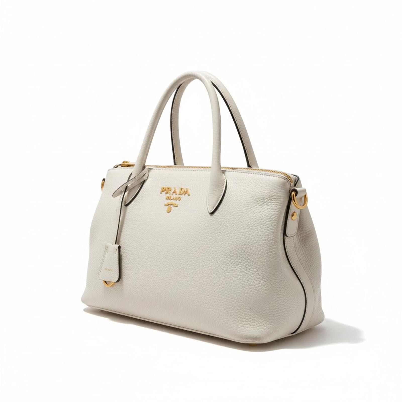 Prada Prada - White Leather Women's Satchel Bag Size ONE SIZE - 1 Thumbnail
