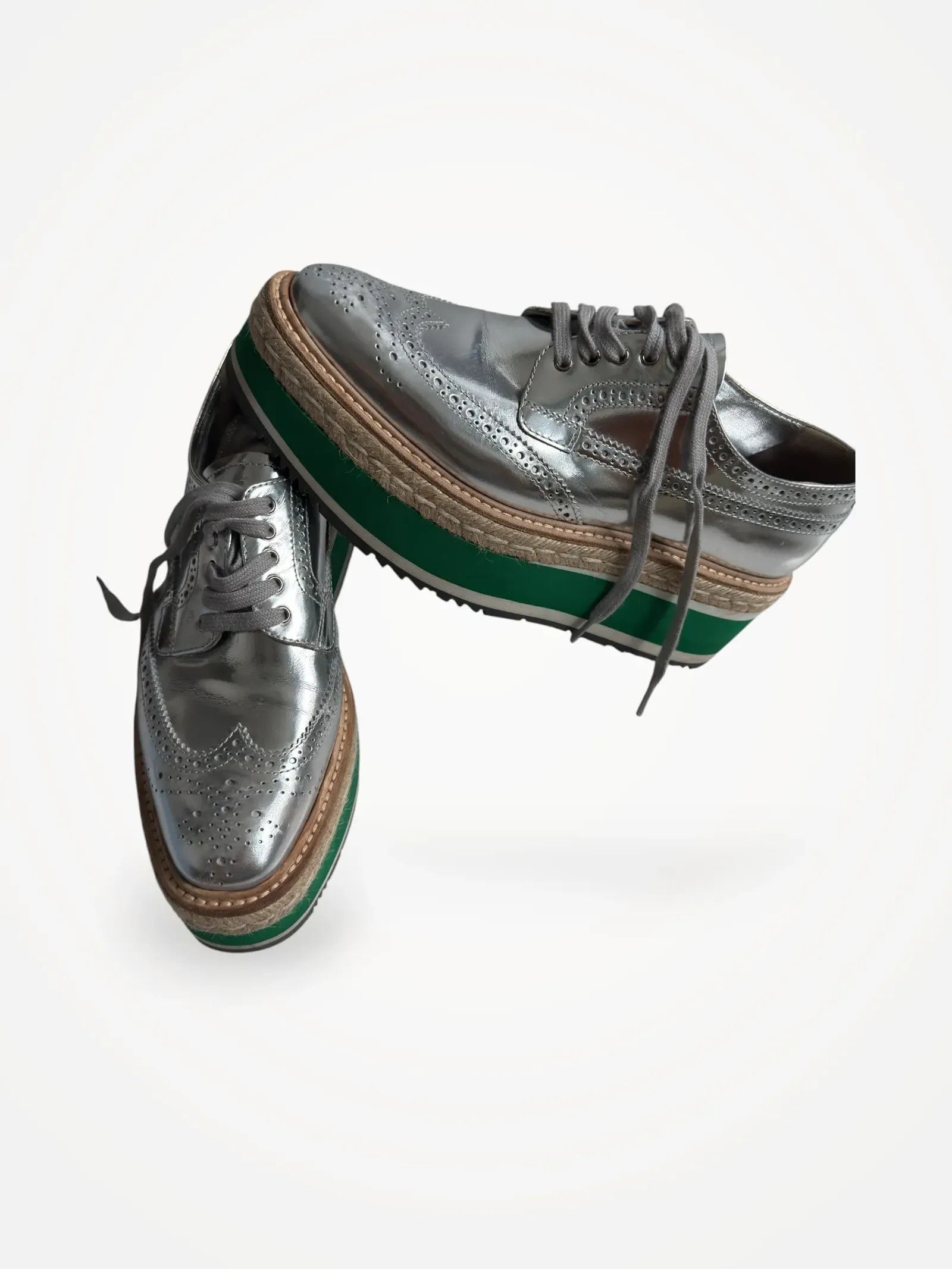 Prada Prada Calzature Donna Prada Round-Toe Lace-Up Shoes Loafers Size US 9.5 / IT 39.5 - 1 Thumbnail