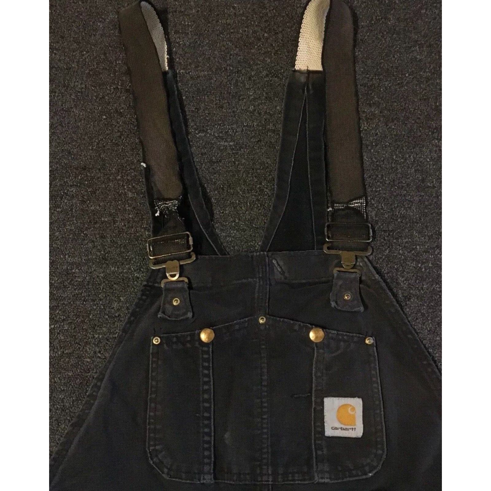 Carhartt Vtg Carhartt Faded Distress Overalls 40 Grunge Trucker Biker Punk 90s WIP Skate Shirt Jeans Men 40 Black Overalls Mens Size US 40 / EU 56 - 7 Thumbnail