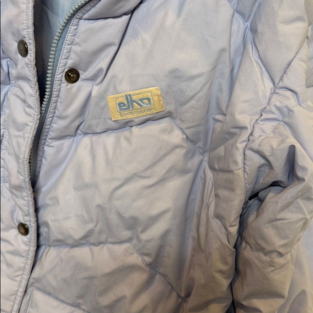 The Unbranded Brand Elho Echte Daunen puffer trench hooded winter jacket sz Lg Size L / US 10 / IT 46 - 2 Thumbnail