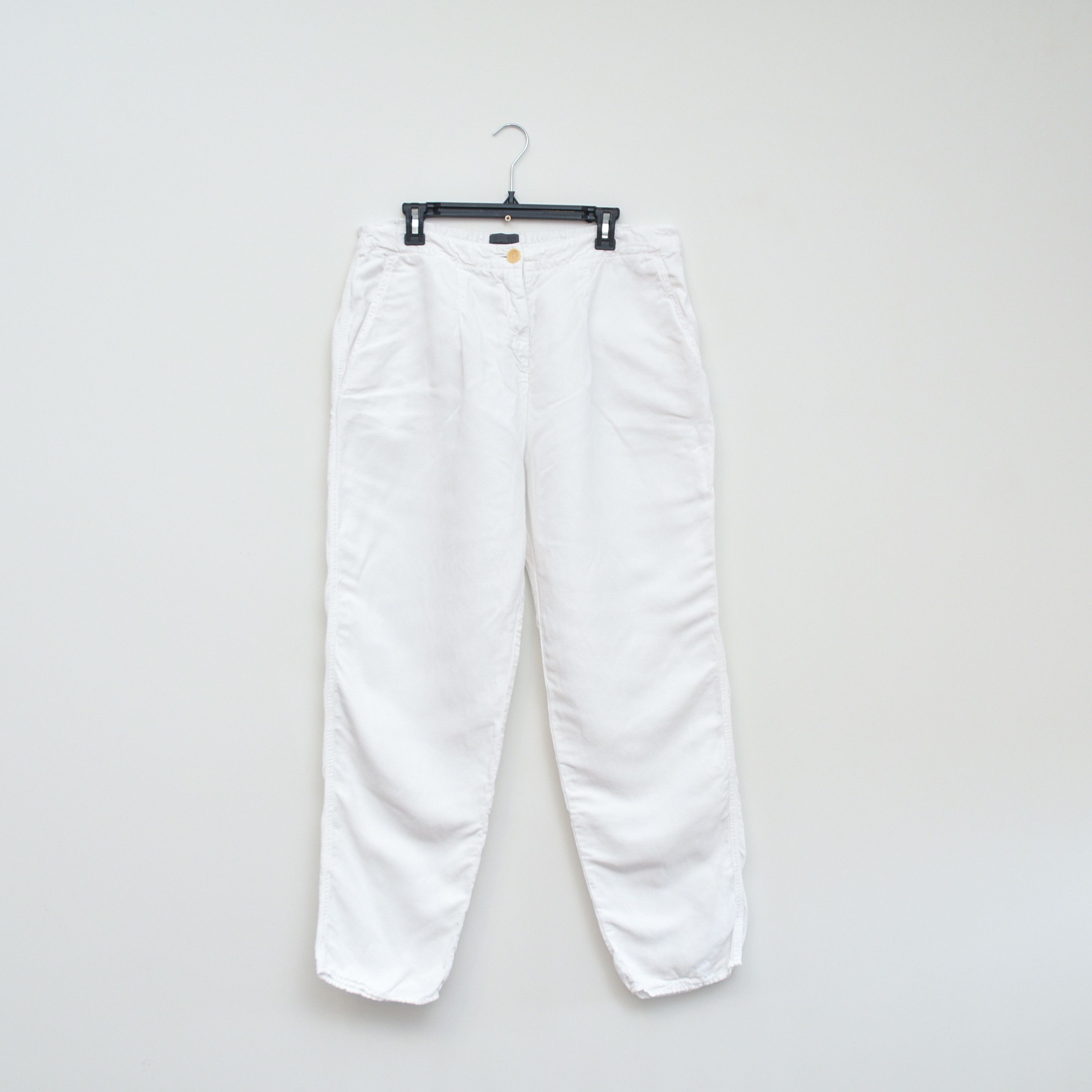 OSKA Oska White Linen Wide Pants Baggy Oversized Cropped sz 5 Size 38" / US 16 / IT 52 - 1 Thumbnail