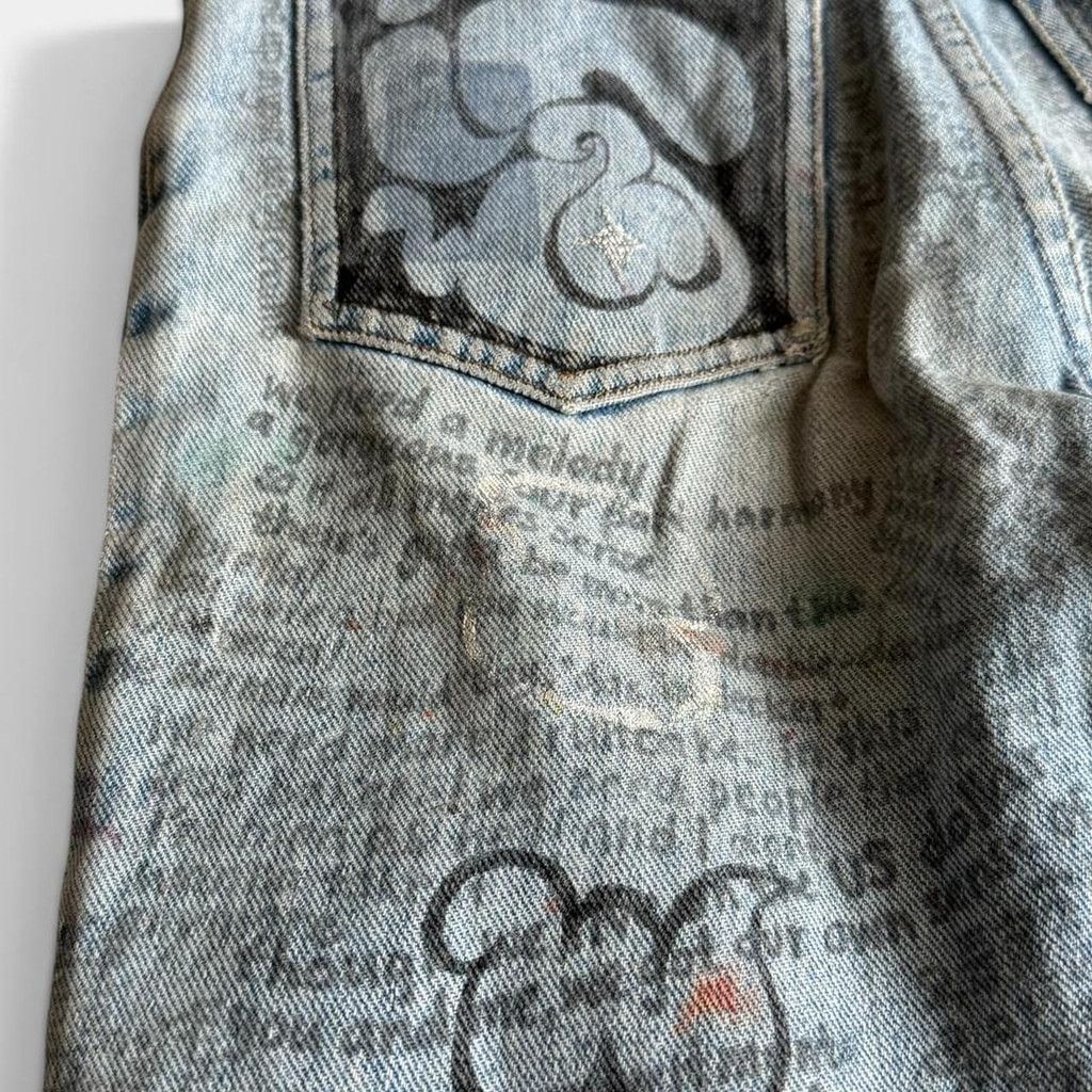 B.U.M Equipment Vintage 90s BUM Equipment Custom Hand Painted Jeans Size 24" / US 00 / IT 34 - 5 Thumbnail