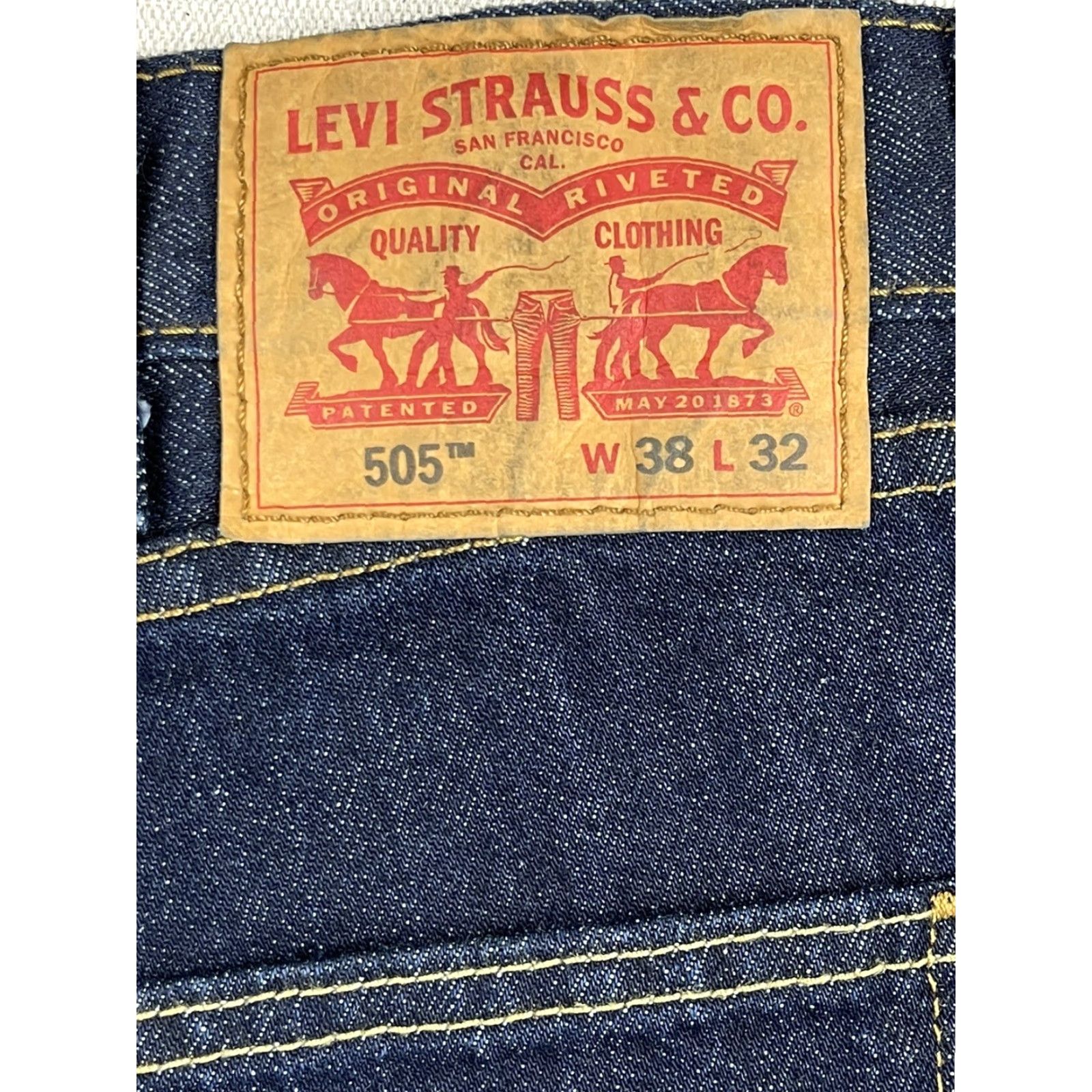 Levi's Levi's Jeans 505 Straight Men’s 38x32 Denim Dark Blue Cotton Zip Inseam 32 N/A Size US 38 / EU 54 - 3 Thumbnail