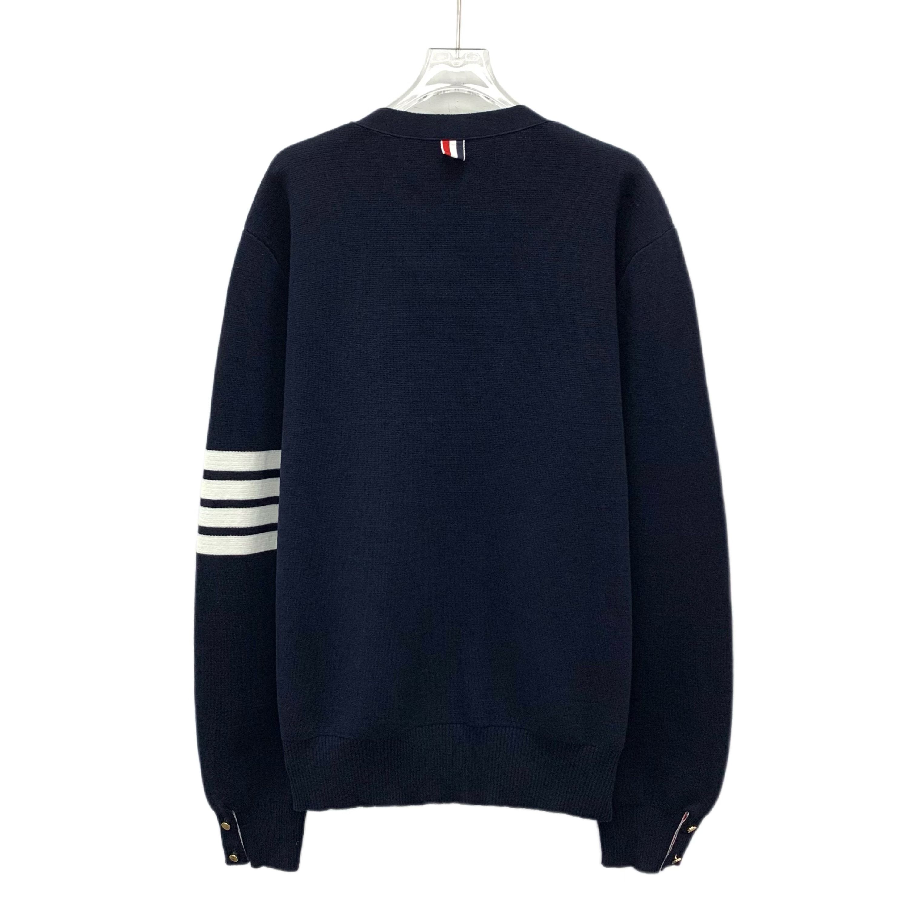 Thom Browne Thom Browne Four-Bar Cardigan Navy (5) Size US XL / EU 56 / 4 - 2 Thumbnail