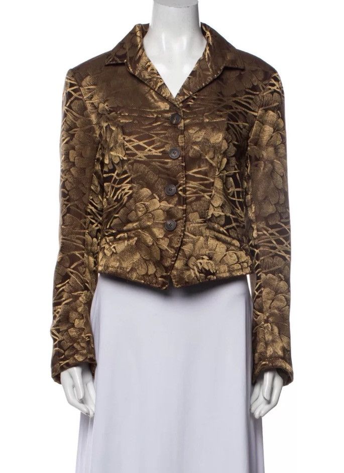 Dries Van Noten Dries van noten Gold silk suit jacket 2412-Nextarrow Size US XS / EU 42 / 0 - 5 Thumbnail