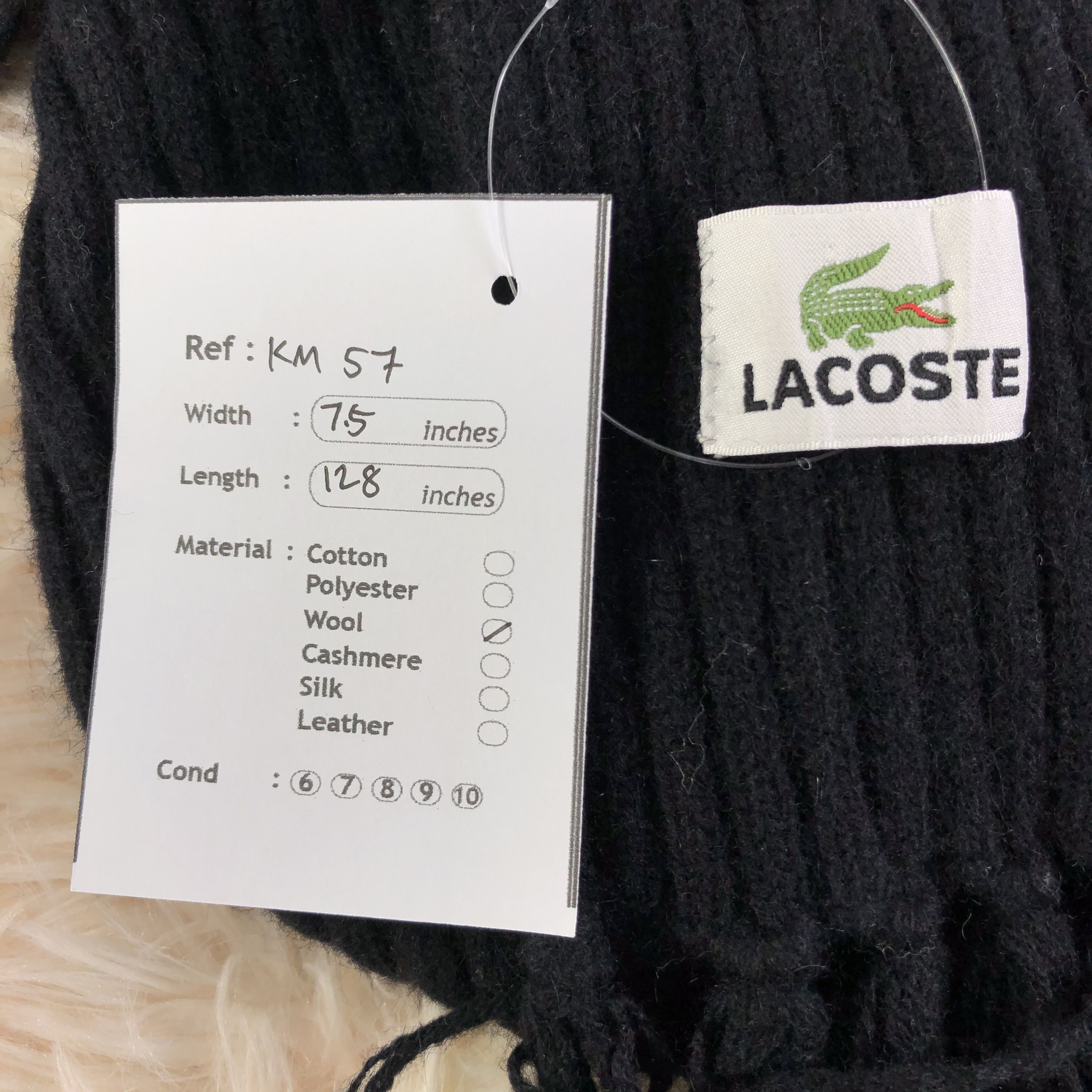 Lacoste × Vintage Lacoste Scarf / Muffler / Neckwear - KM57 Size ONE SIZE - 8 Thumbnail