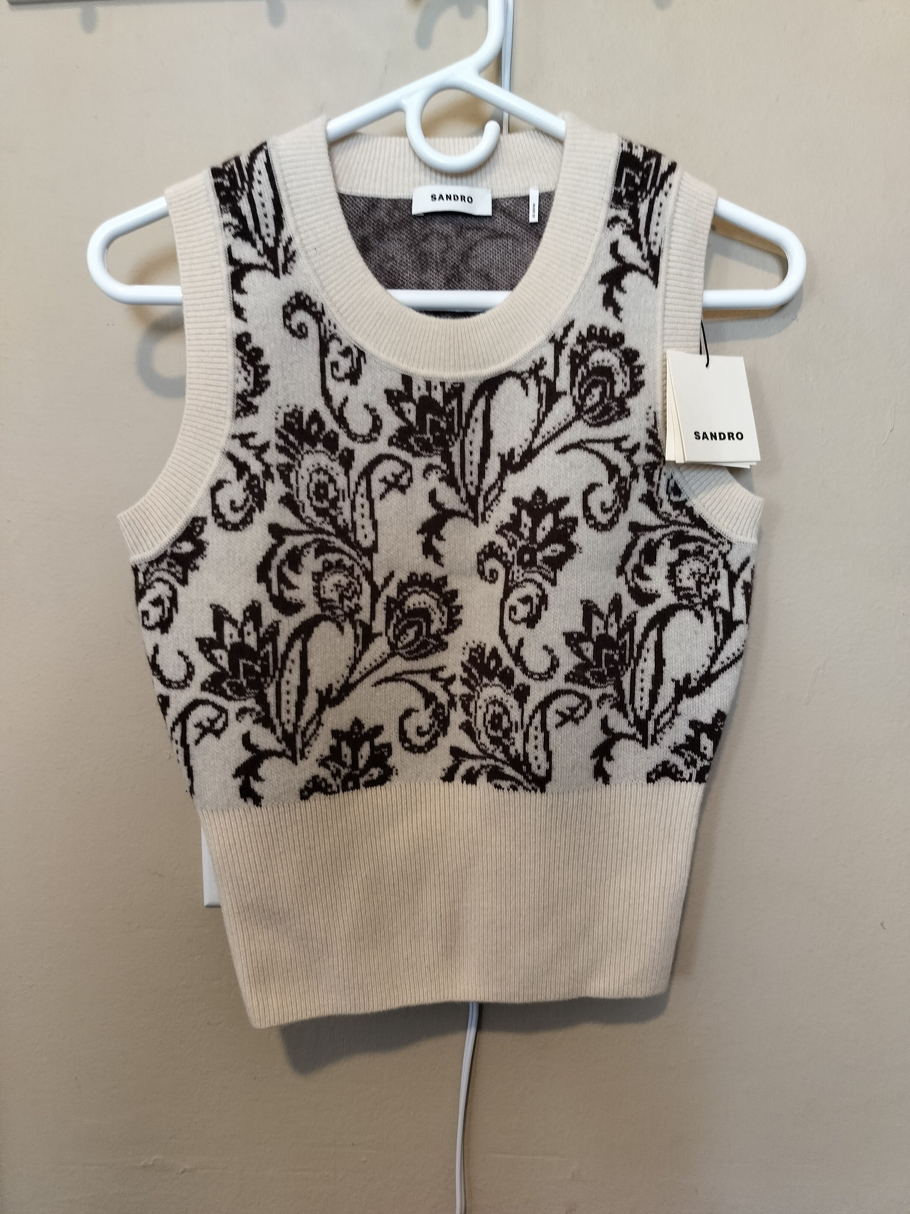 Sandro Sandro, New With Tags, Wool Chasmire Knit Top Size XS / US 0-2 / IT 36-38 - 1 Thumbnail