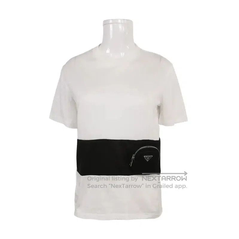 Other Prada White Cotton Logo Embroidered T-Shirt. Size XS / US 0-2 / IT 36-38 - 1 Thumbnail
