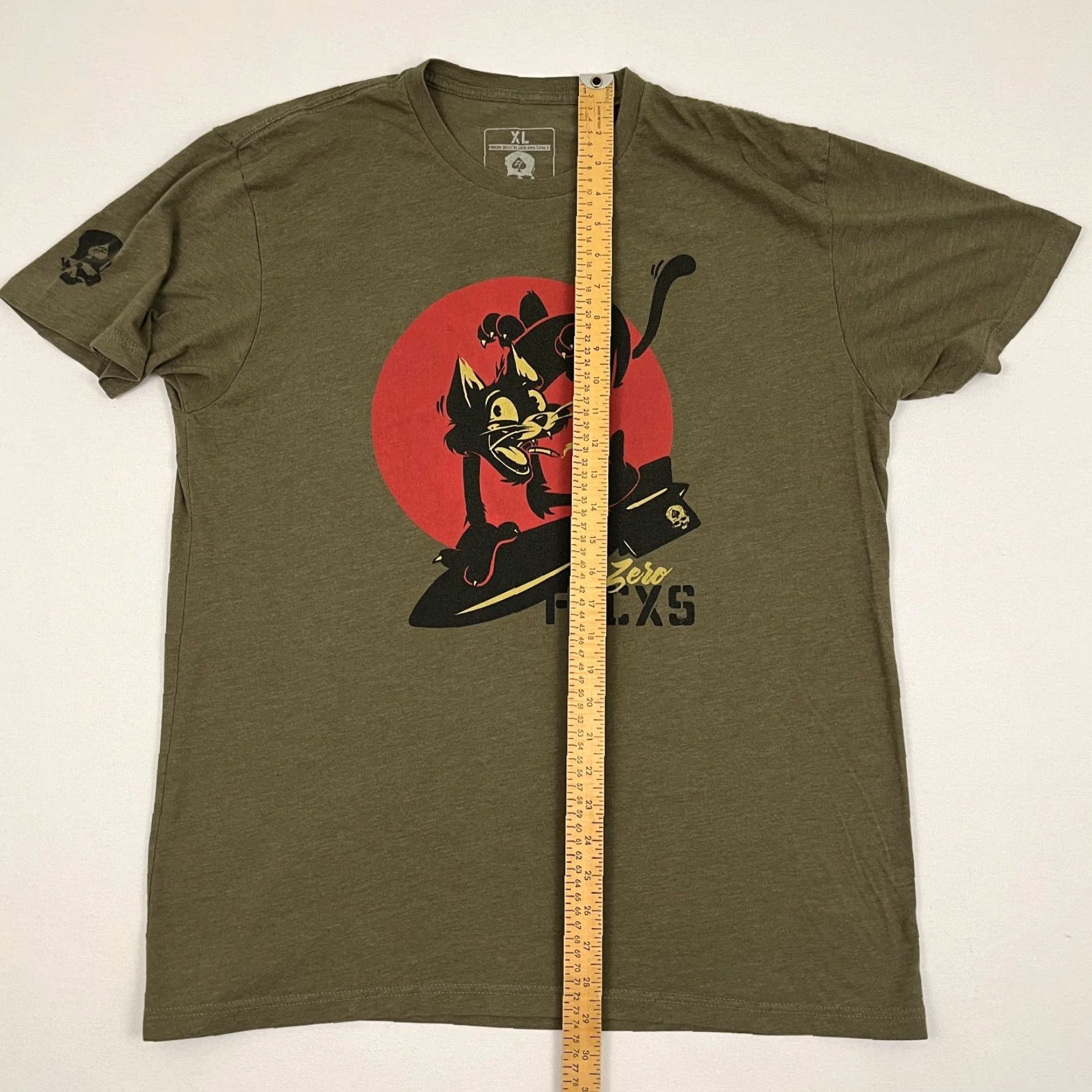 Vintage Zero Foxtrot Shirt Mens XL Green Cat Bomb Surf Military FUCXS Graphic Limited Size US XL / EU 56 / 4 - 5 Thumbnail