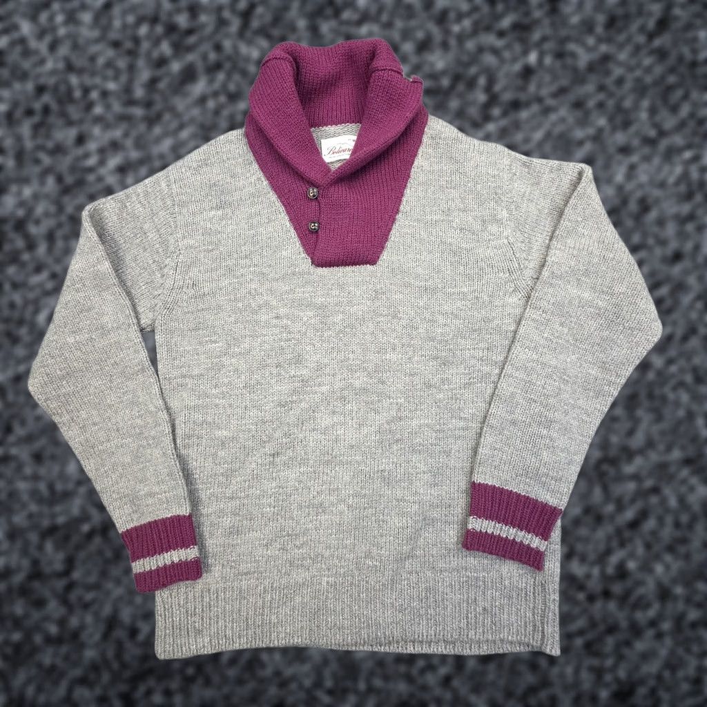 Vintage NWOT Bolivares Mens Grey Sweater Shawl Collar Cotton Wool Knit Size US M / EU 48-50 / 2 - 1 Thumbnail