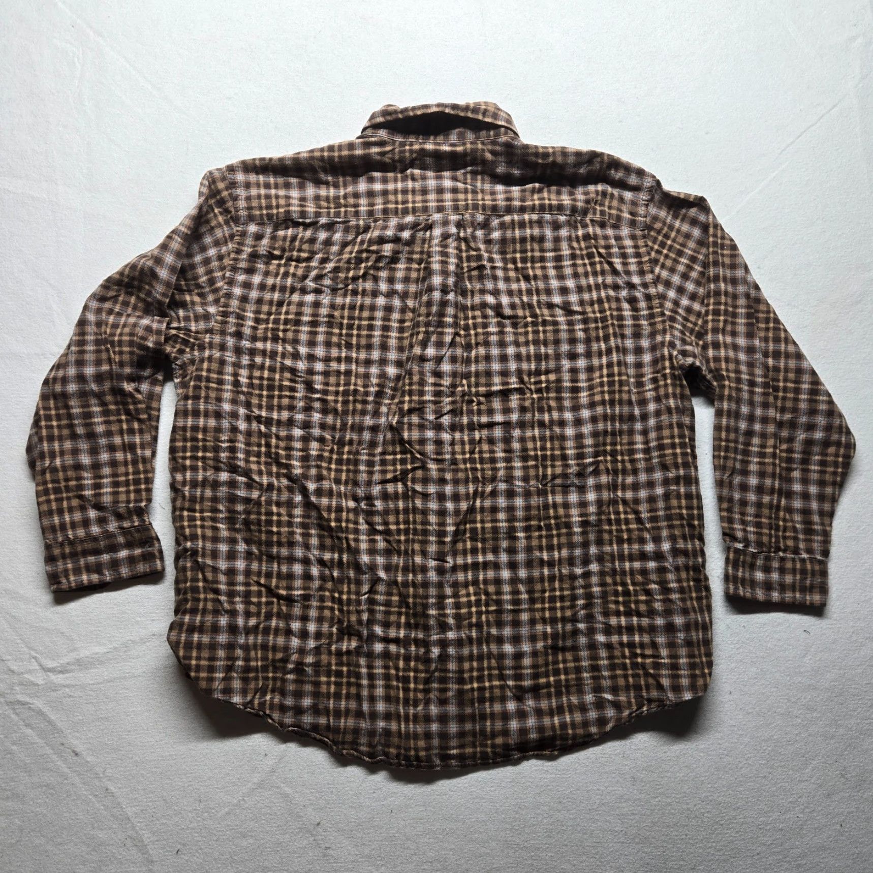 Vintage VINTAGE G.H. BASS & CO. Plaid Shirt Adult Men's Large Brown Casual Button-up Long Sleeve Size US XXL / EU 58 / 5 - 8 Thumbnail