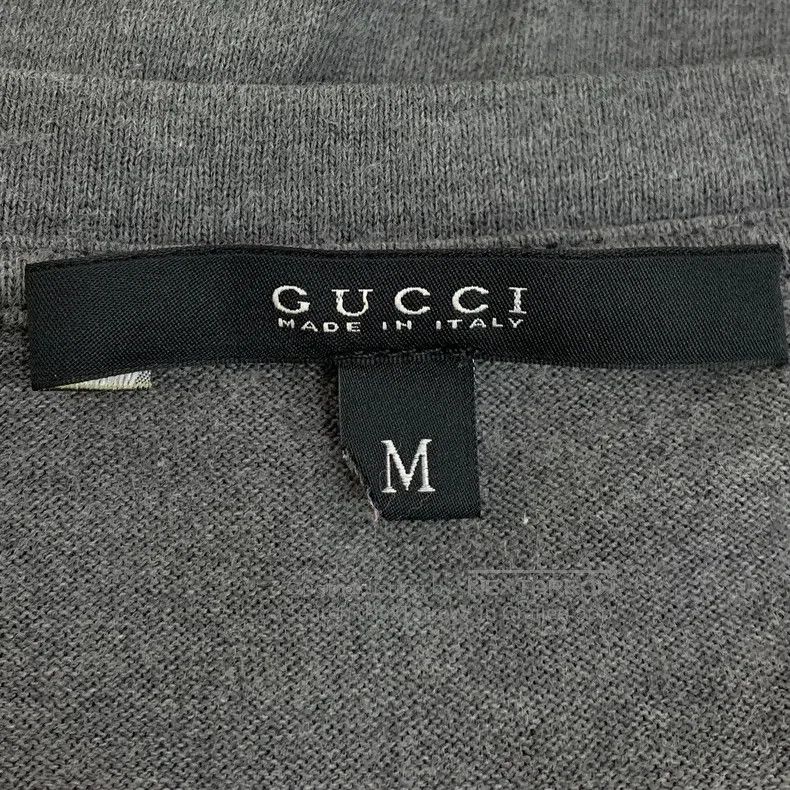 Gucci Gucci Dark gray striped V-neck cotton short-sleeved T-shir Size US M / EU 48-50 / 2 - 5 Thumbnail