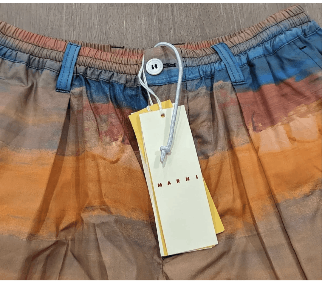 MARNI Ombre Striped Poplin Shorts Red/Multi 50 US 34