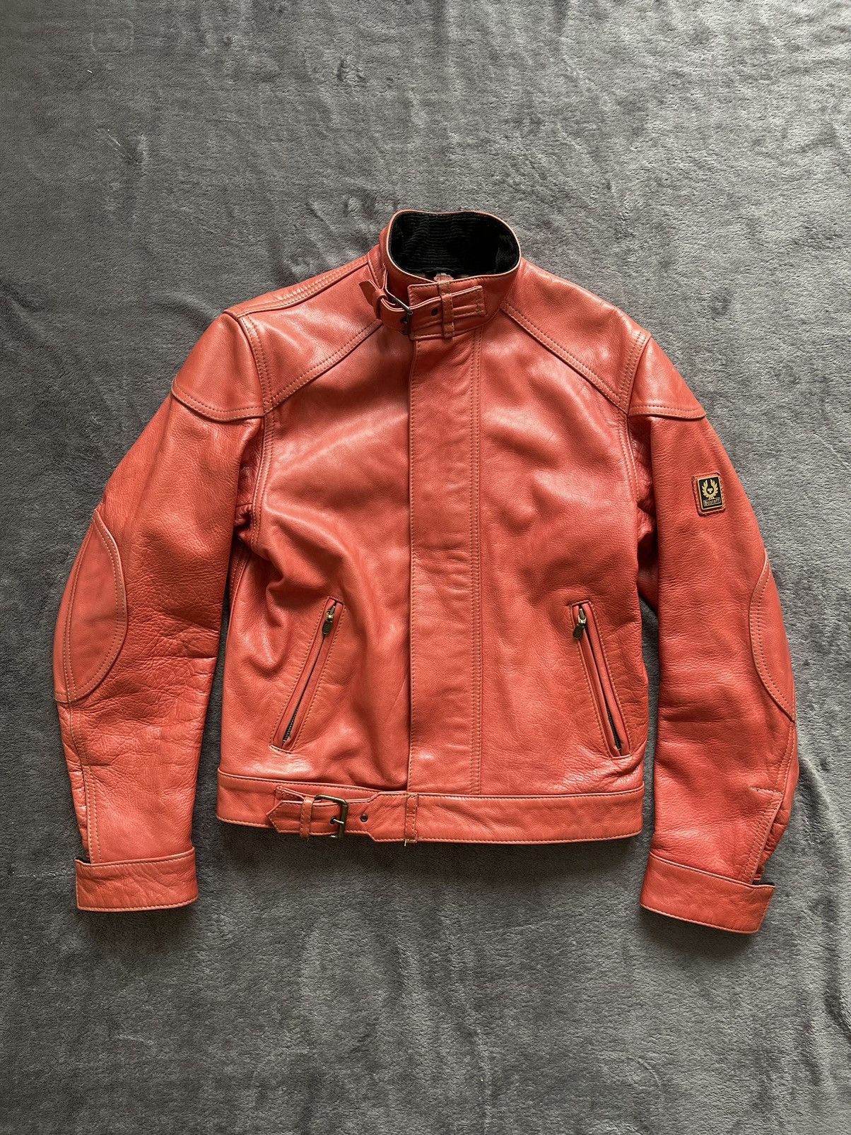 Image of Belstaff Motorcycle Leather Jackets Vintage in Red, Women's (Size Small)