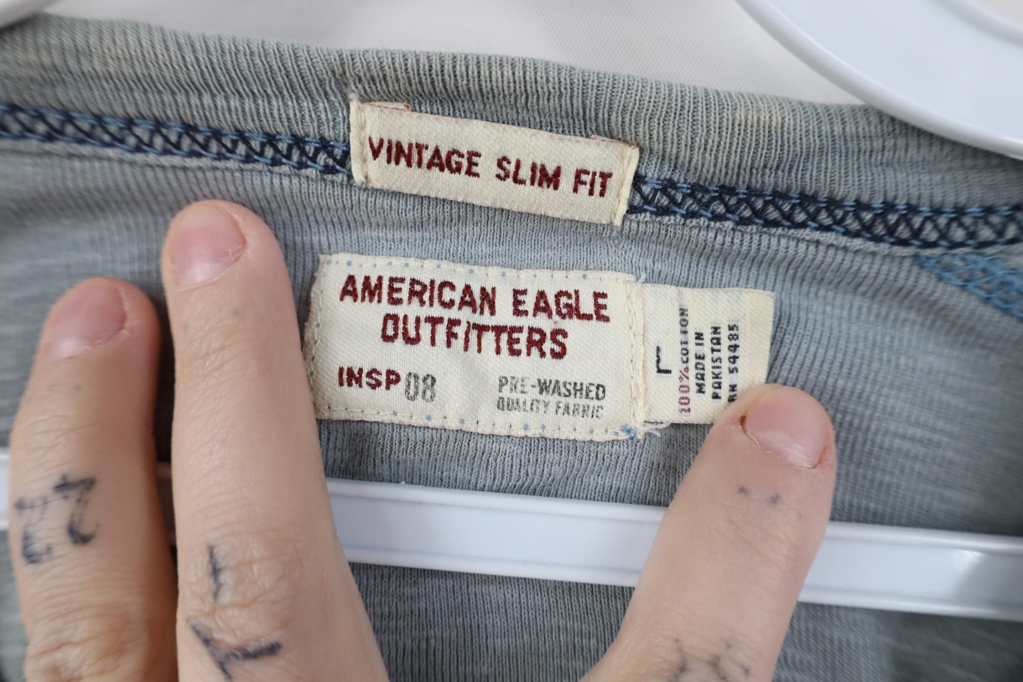 American Eagle Outfitters Vintage American Eagle Outfitters Fit Thermal Knit T-Shirt Size US L / EU 52-54 / 3 - 5 Thumbnail
