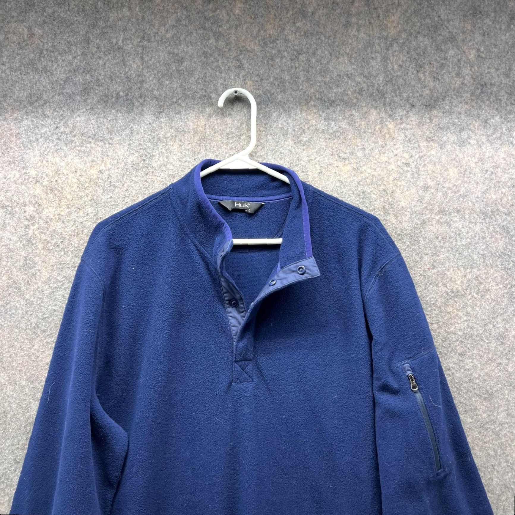 Vintage VINTAGE Huk Sweater Men Large Blue 1/4 Zip Pullover Sweatshirt Casual Fleece Jacket Vtg Size US L / EU 52-54 / 3 - 2 Thumbnail