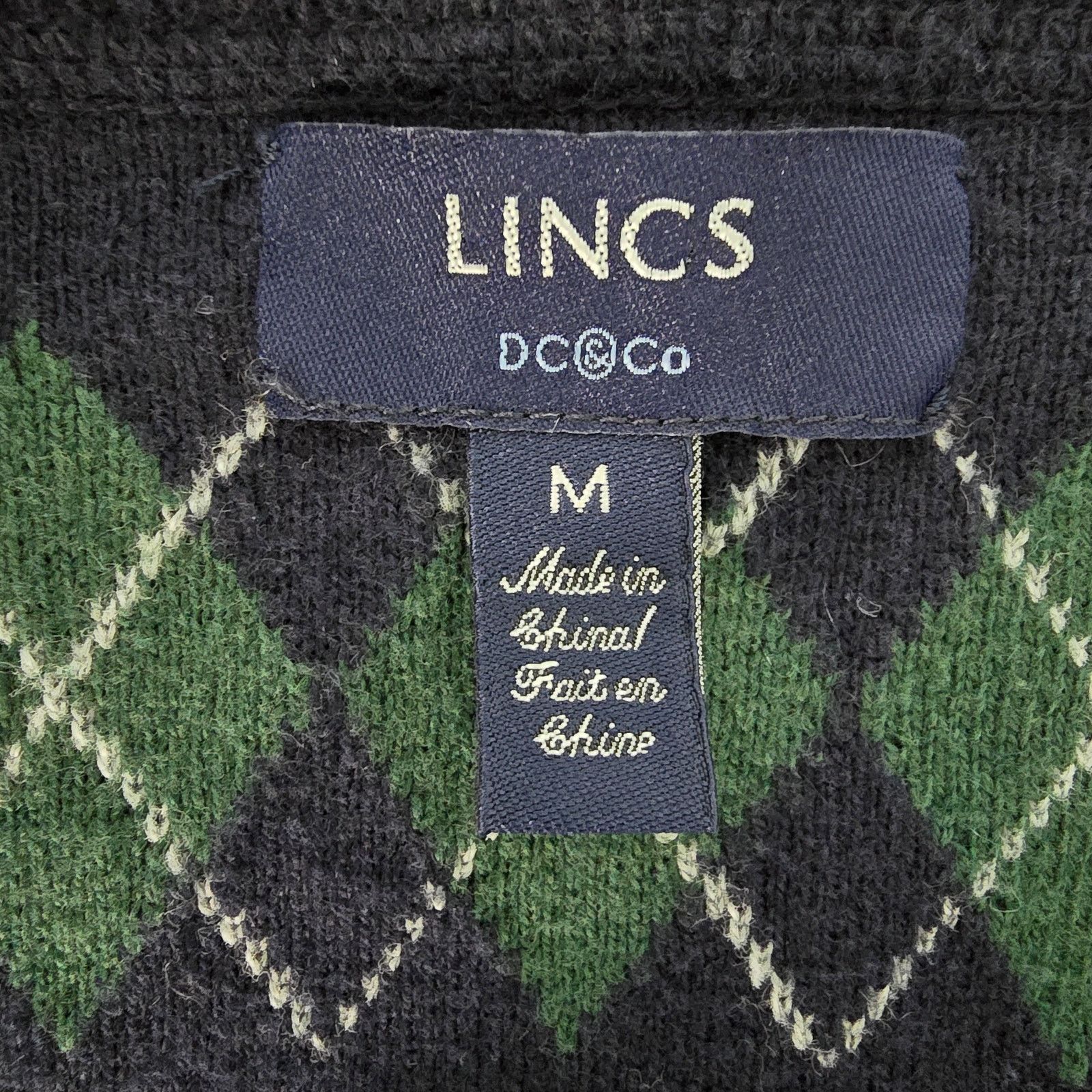 Other LINCS DC & Co. Sweater M Elbow Patch Argyle Cashmere Cotton Size US M / EU 48-50 / 2 - 10 Thumbnail