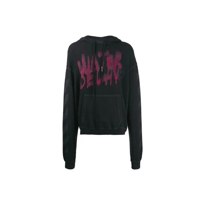 Off-White Black Hoodie with Graphic Print 0079