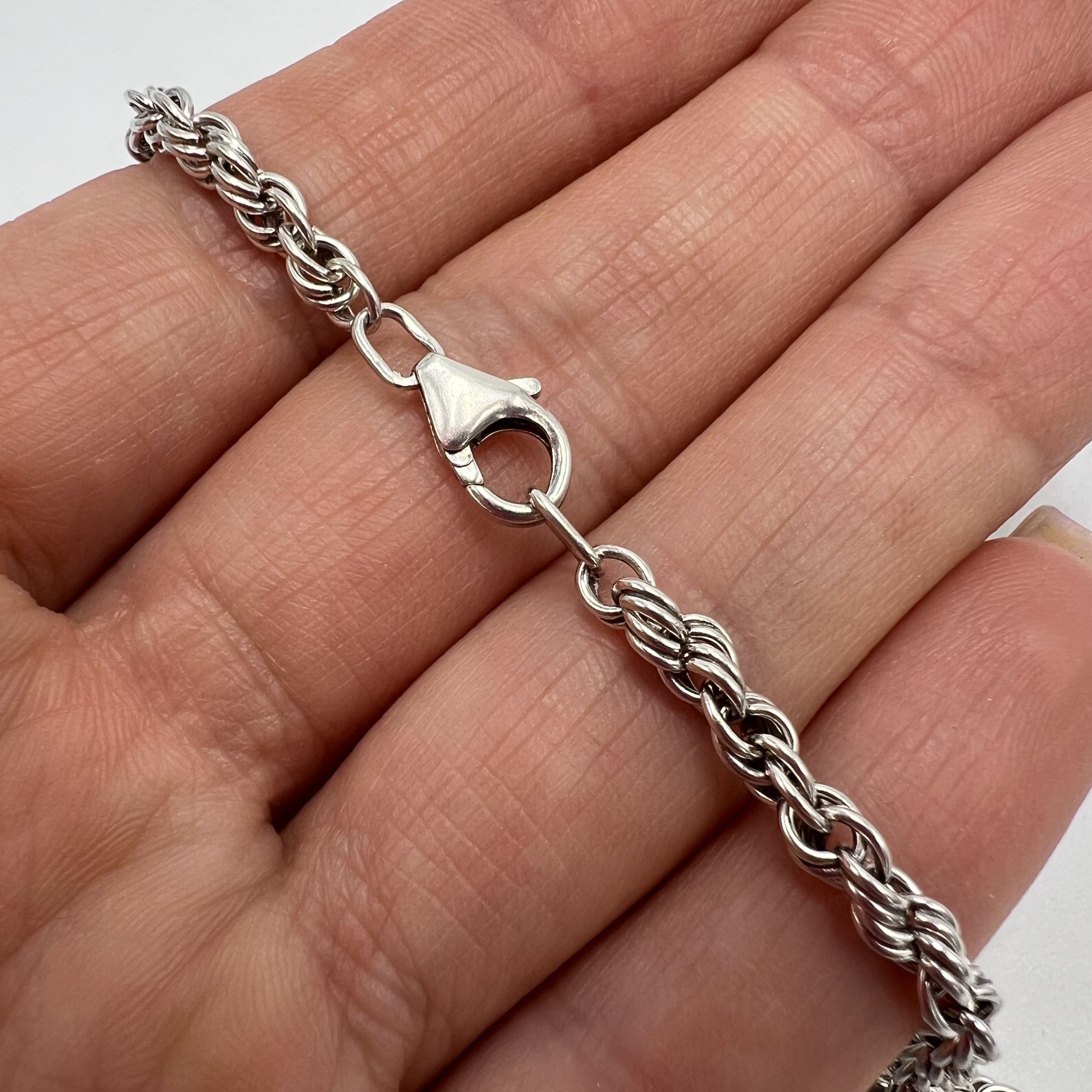 Vintage Vintage Necklace Chain Sterling Silver 925 Jewelry 18.04gr Size ONE SIZE - 7 Thumbnail