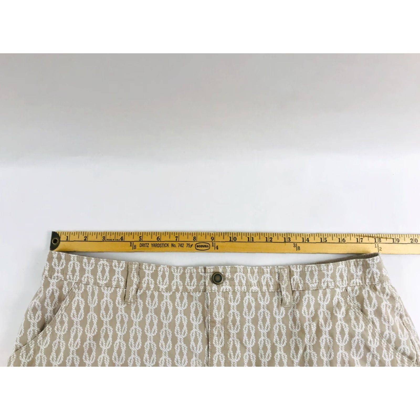 Croft & Barrow Croft & Barrow Skirt Women's Plus Size 18 Stretch Tan White Rope Knot Skort Size 40" / US 18 - 4 Thumbnail